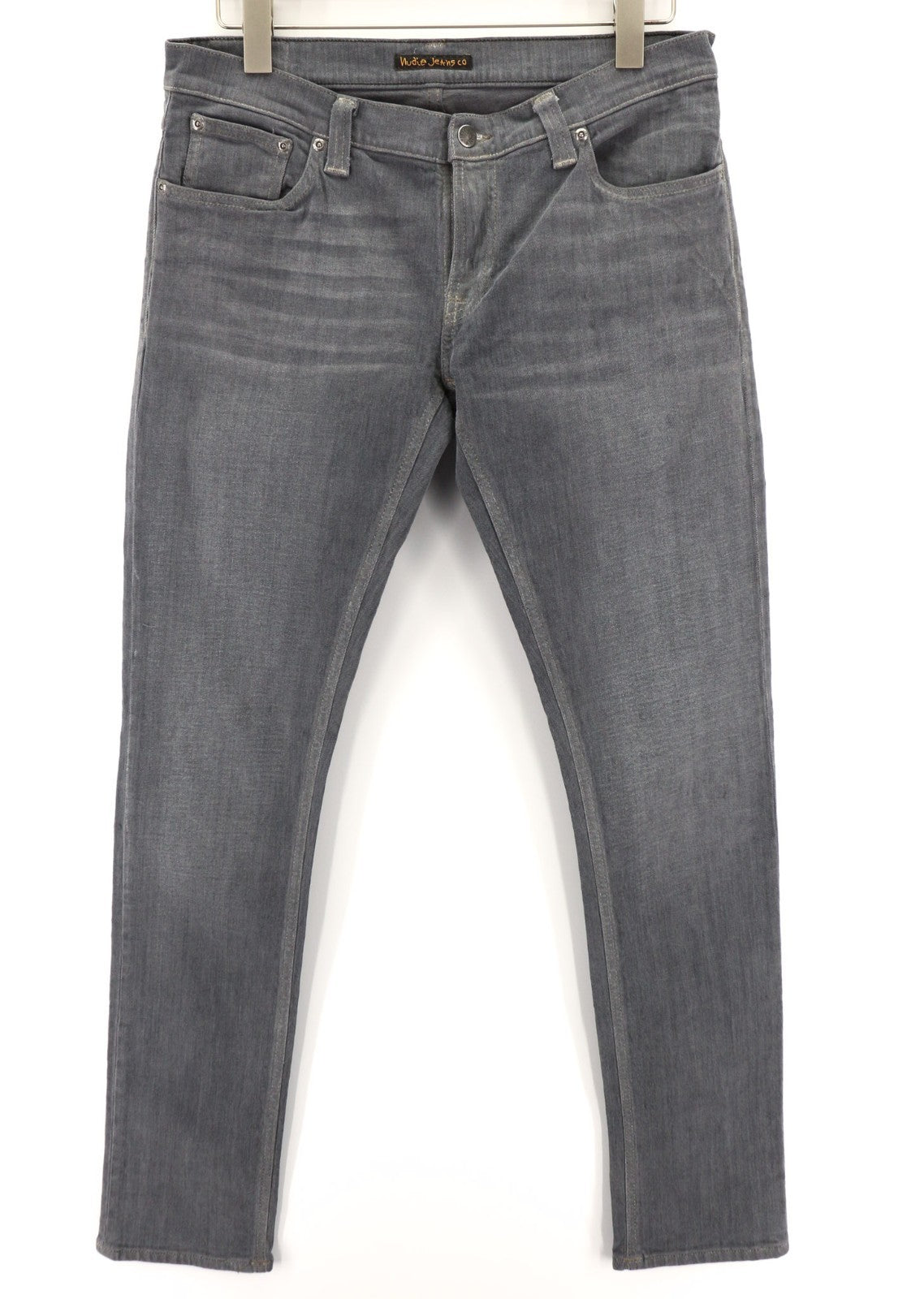 NUDIE JEANS Tight Long John Men's Jeans W32/L34 Charcoal Slim Fit Logo