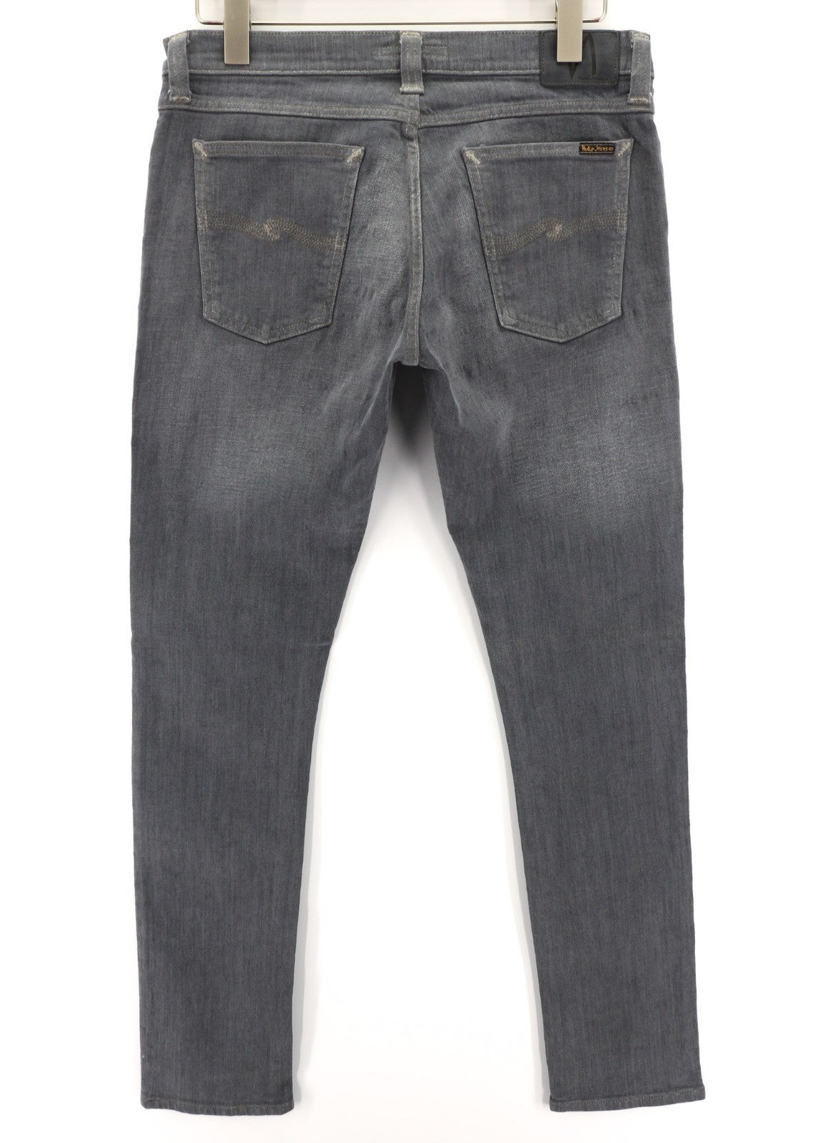 NUDIE JEANS Tight Long John Men's Jeans W32/L34 Charcoal Slim Fit Logo