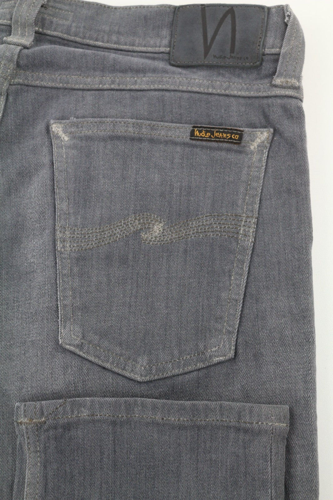 NUDIE JEANS Tight Long John Men's Jeans W32/L34 Charcoal Slim Fit Logo