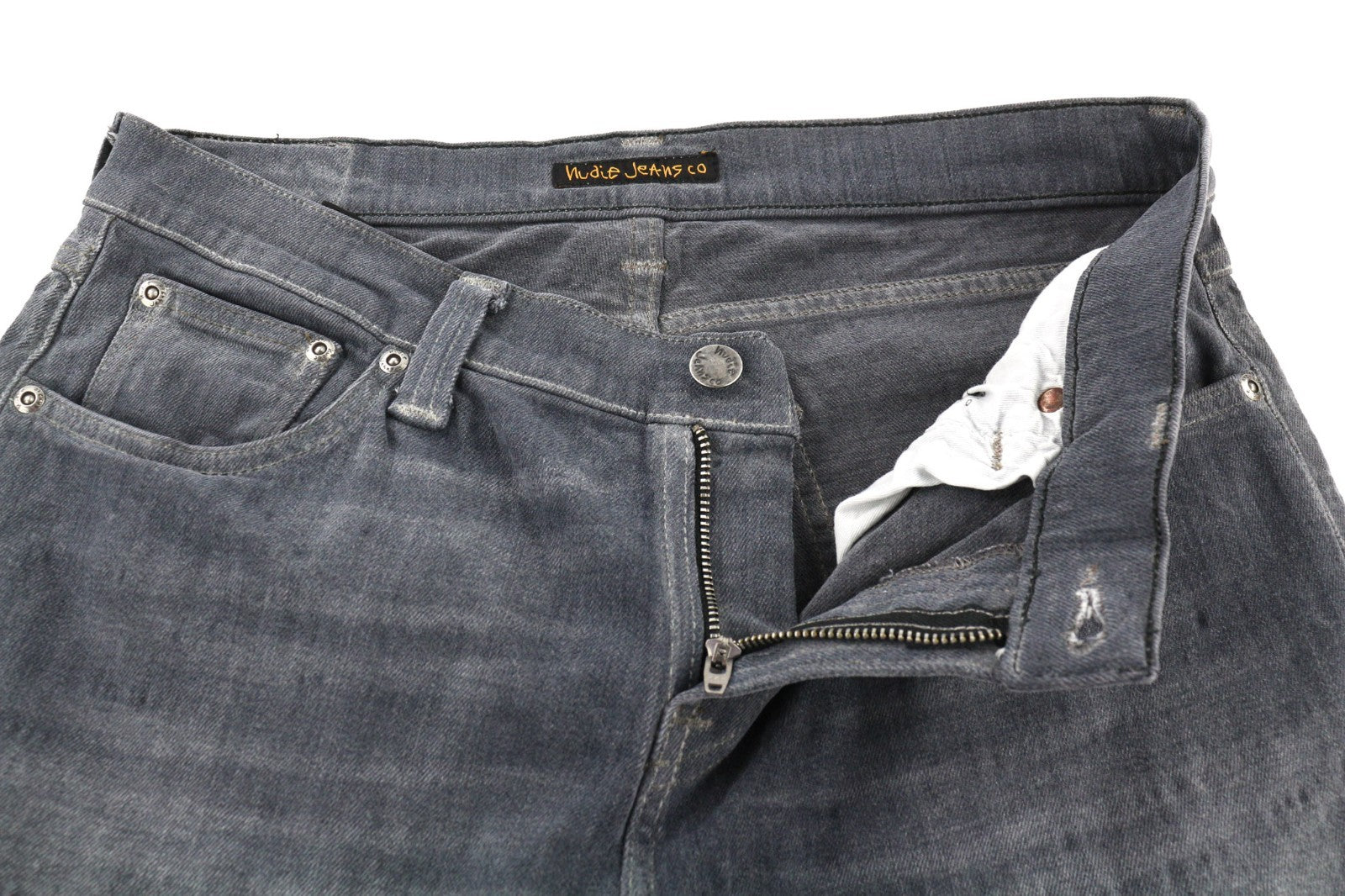 NUDIE JEANS Tight Long John Men's Jeans W31/L34 Charcoal Slim Denim Logo