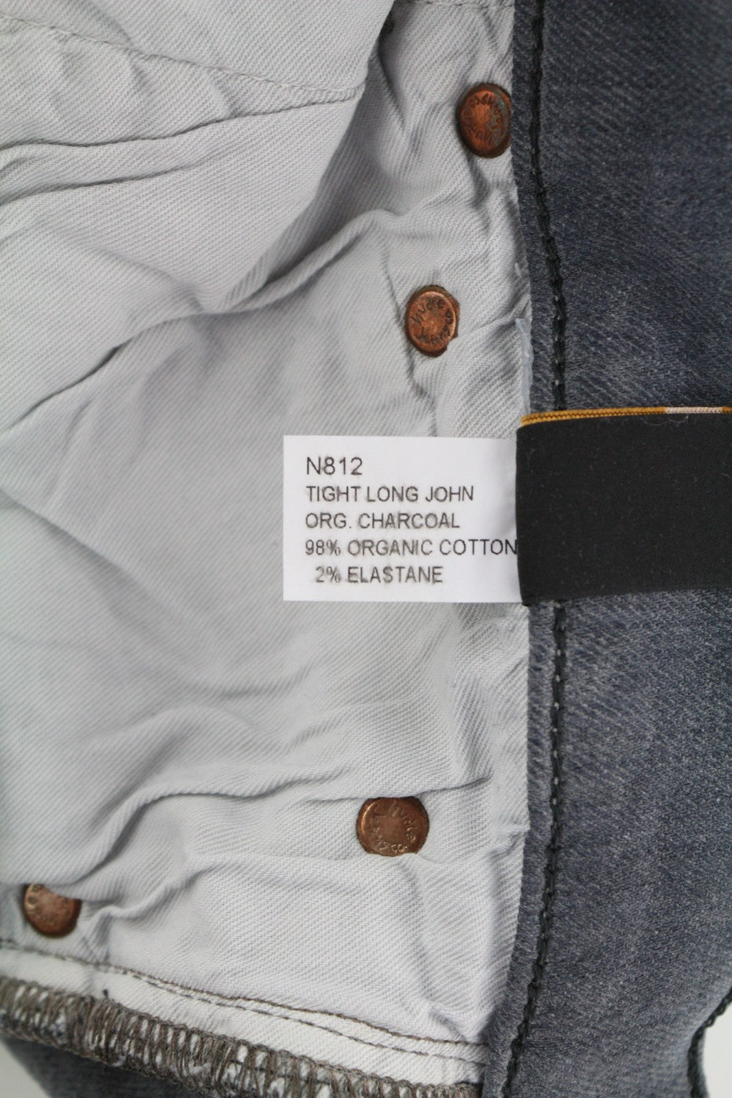 NUDIE JEANS Tight Long John Men's Jeans W31/L34 Charcoal Slim Denim Logo