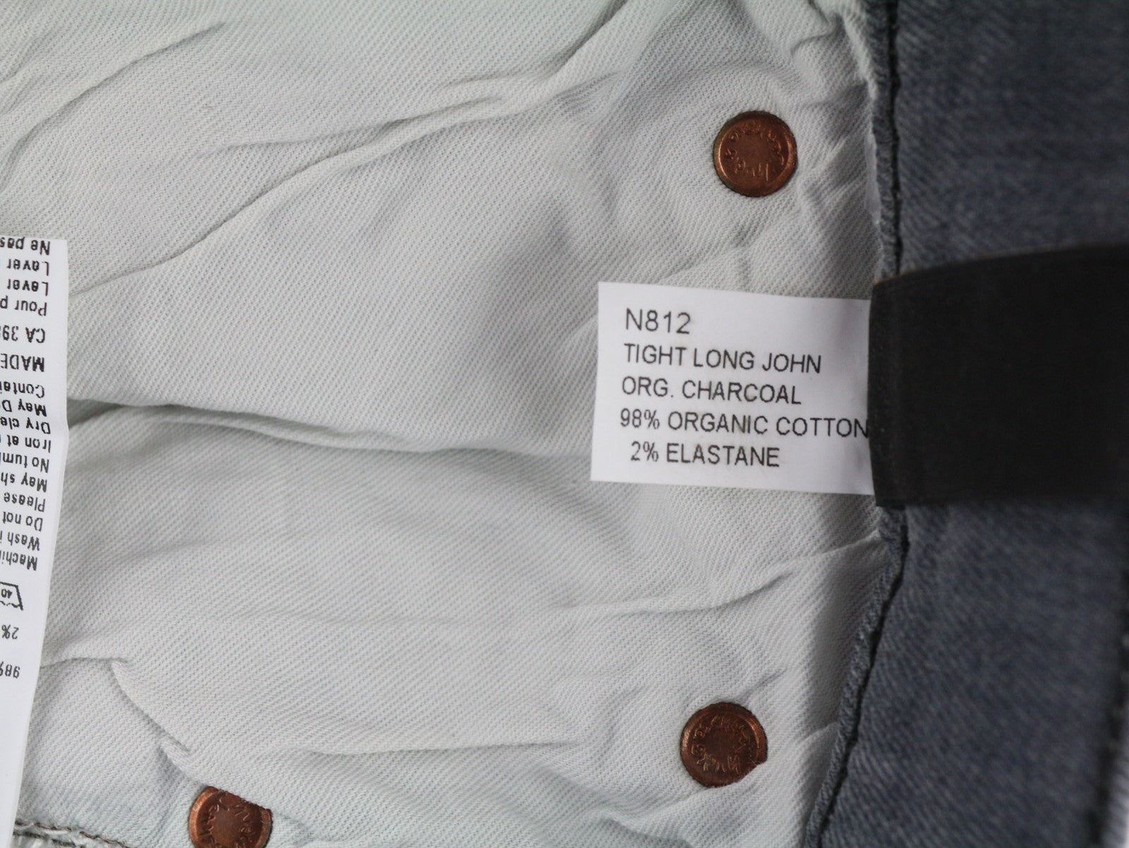 NUDIE JEANS vyriški aptempti ilgi džinsai W31/L34 tamsiai pilki, ploni, su užtrauktuku 