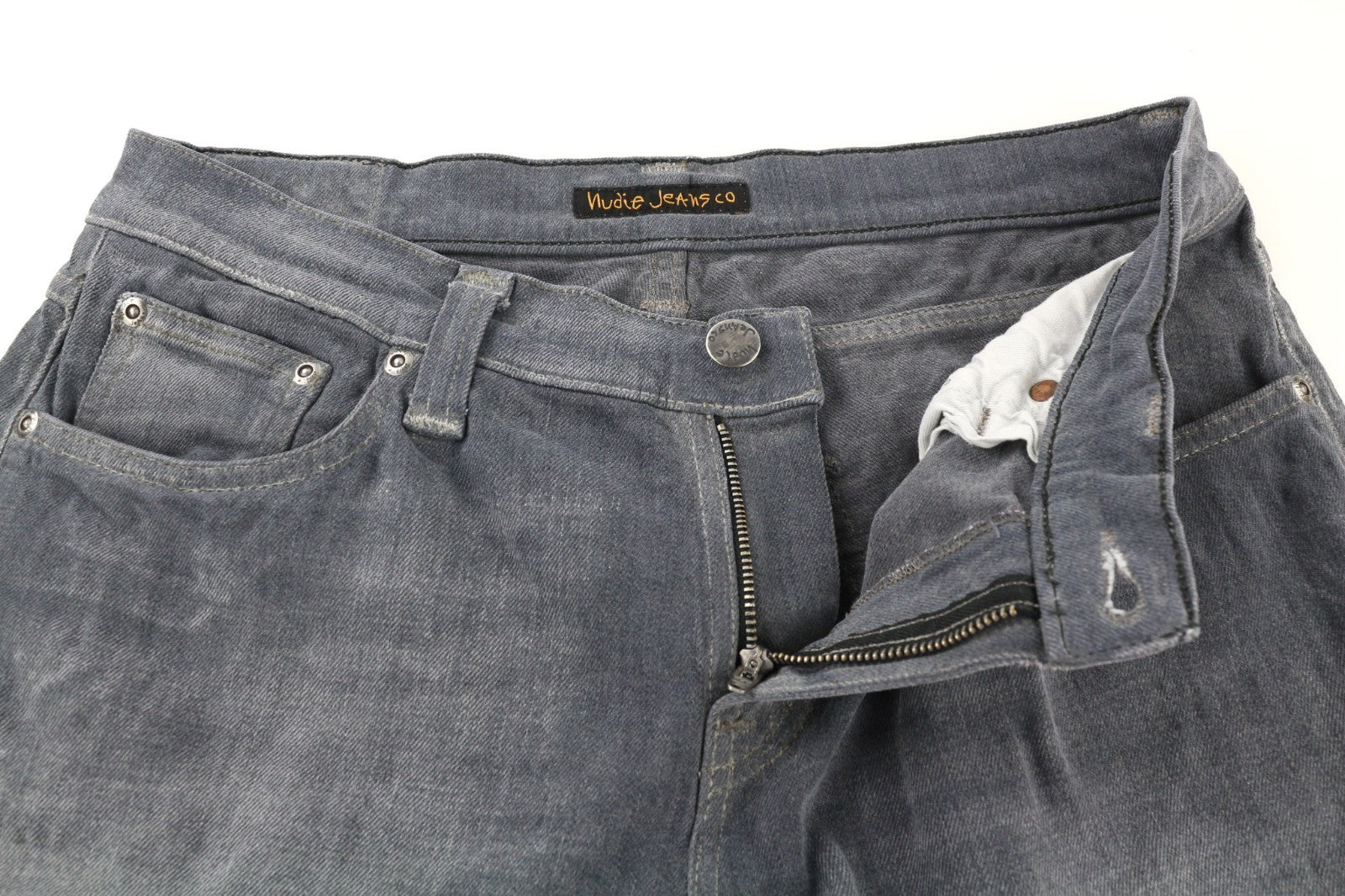 NUDIE JEANS Tight Long John Men's W30/L34 Charcoal Slim Organic Fit Zip