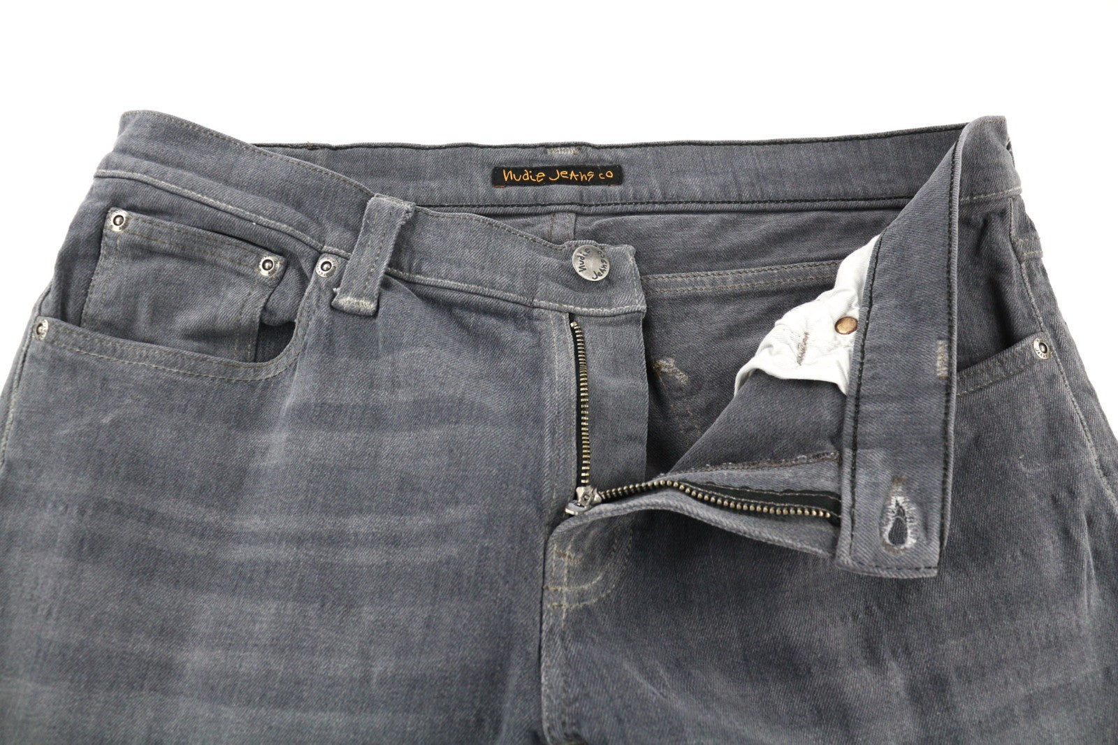 NUDIE JEANS Tight Long John Men's W32/L34 Charcoal Slim Fit Organic Denim