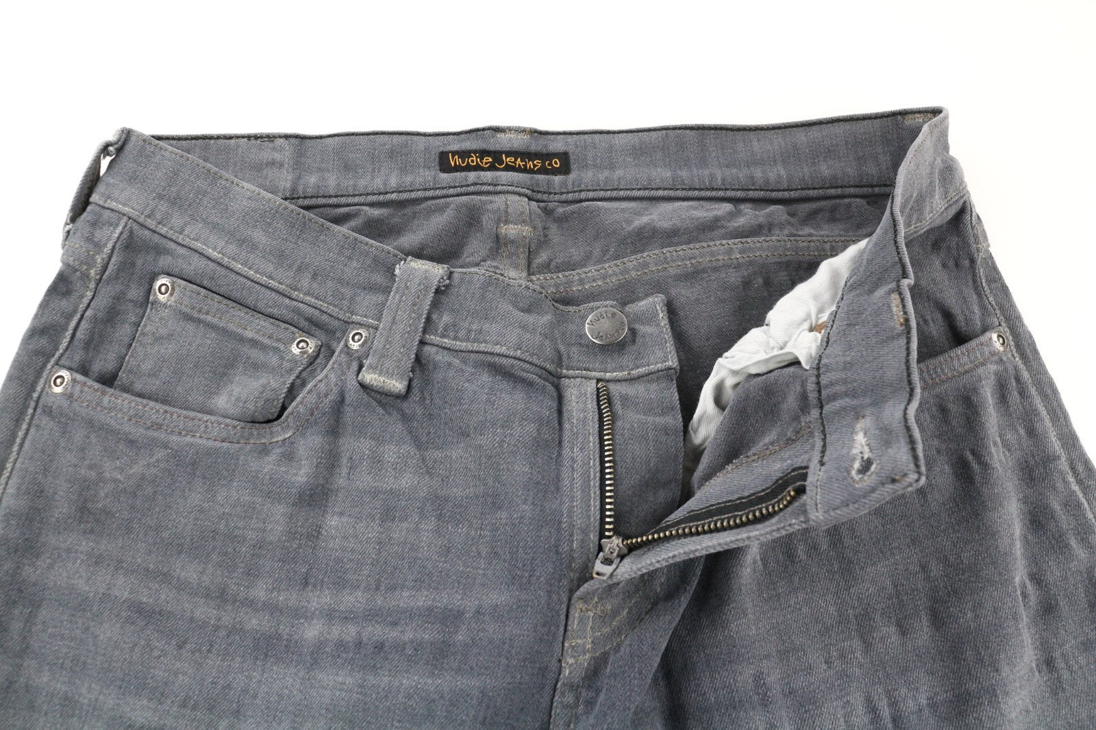 NUDIE JEANS Tight Long John Men's W31/L34 Slim Charcoal Fit Organic Zip