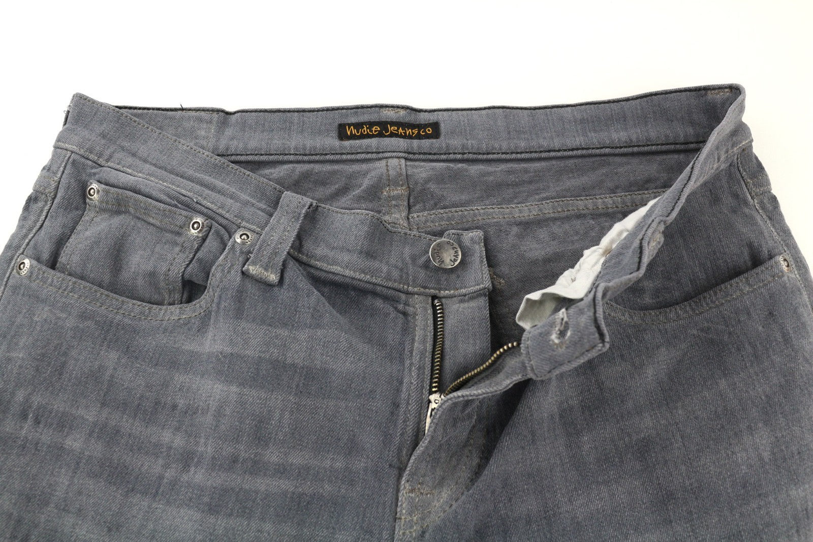 NUDIE JEANS Tight Long John Men's W32/L34 Slim Washed Grey Organic Denim