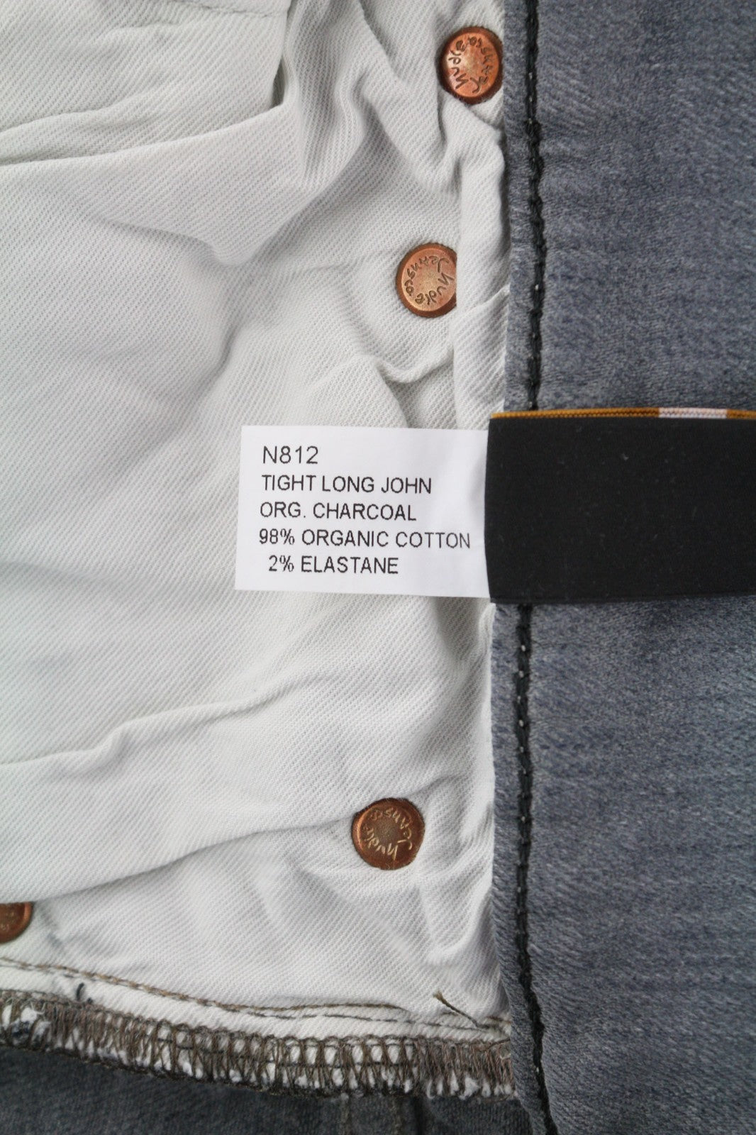 NUDIE JEANS Tight Long John Men's W32/L34 Slim Washed Grey Organic Denim