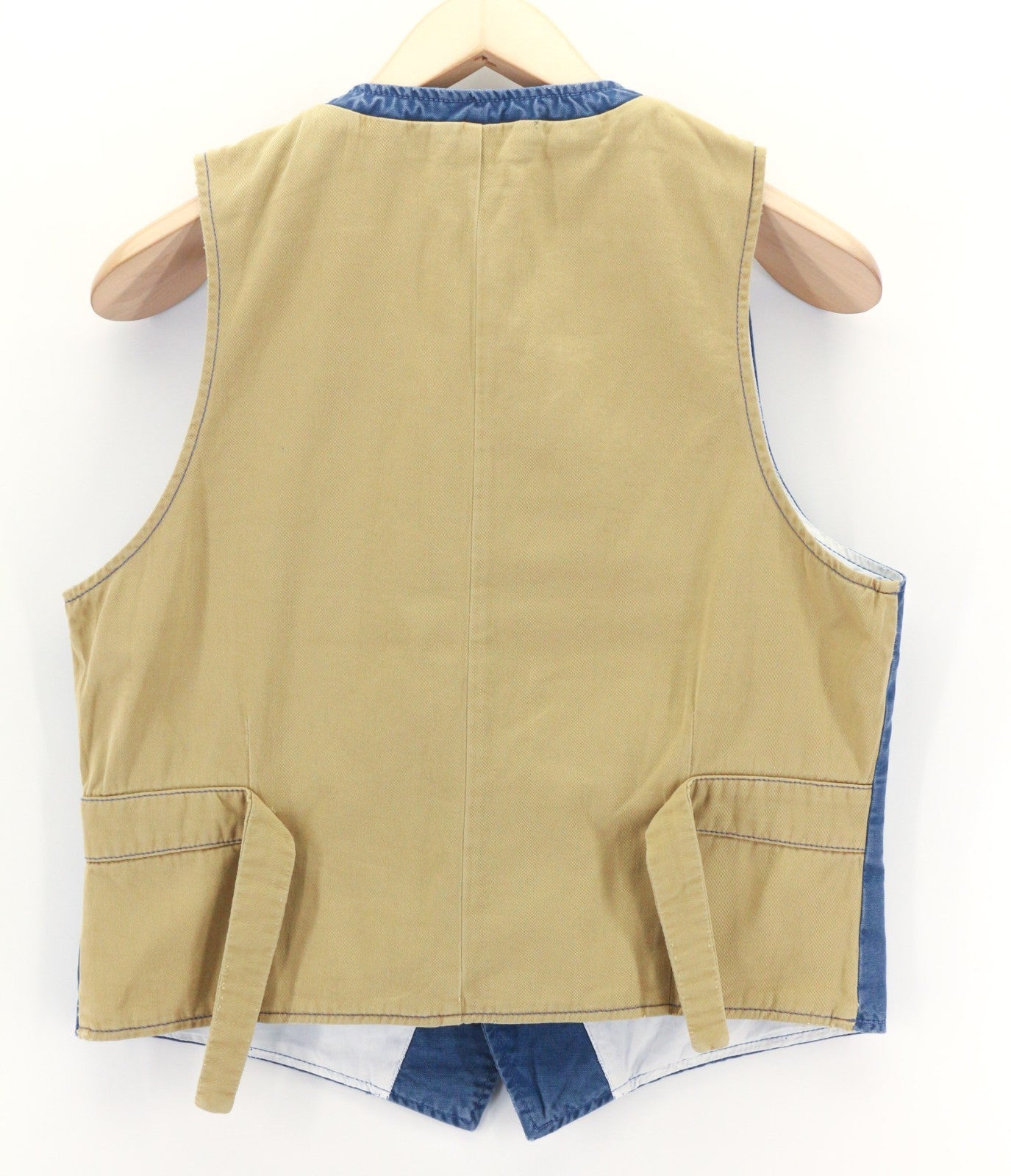 NUDIE JEANS Gustav Men's Vest M Oden Blue Organic Lined Button Pockets