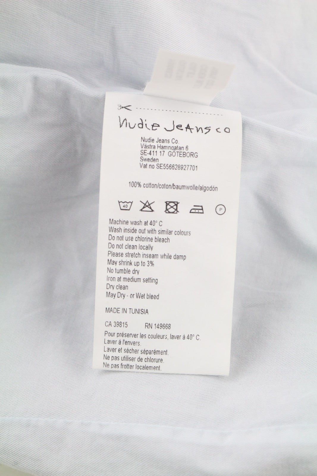 NUDIE JEANS Gustav Men's Vest M Oden Blue Organic Lined Button Pockets