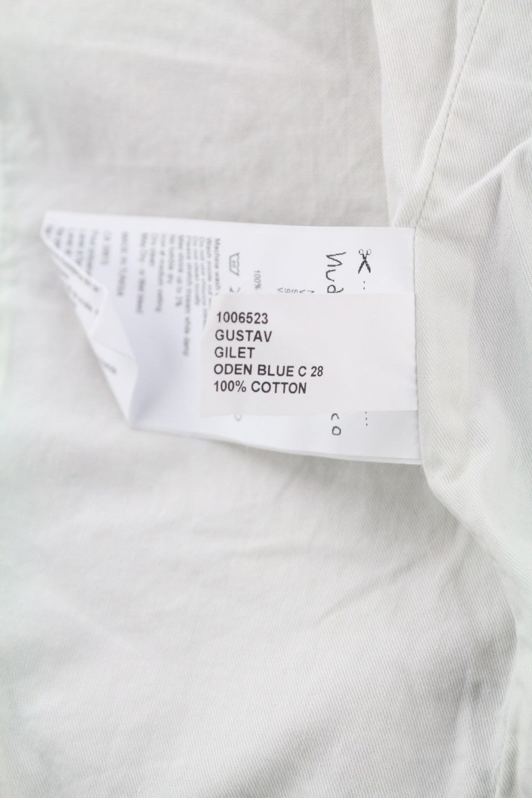 NUDIE JEANS Gustav Men's Vest M Oden Blue Organic Thin Lined Pockets