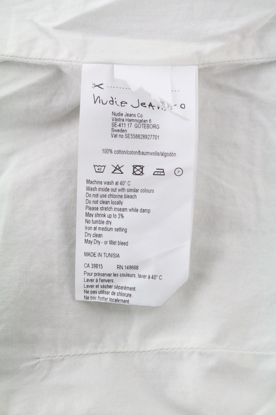 NUDIE JEANS Gustav Men's Vest M Oden Blue Organic Thin Lined Pockets