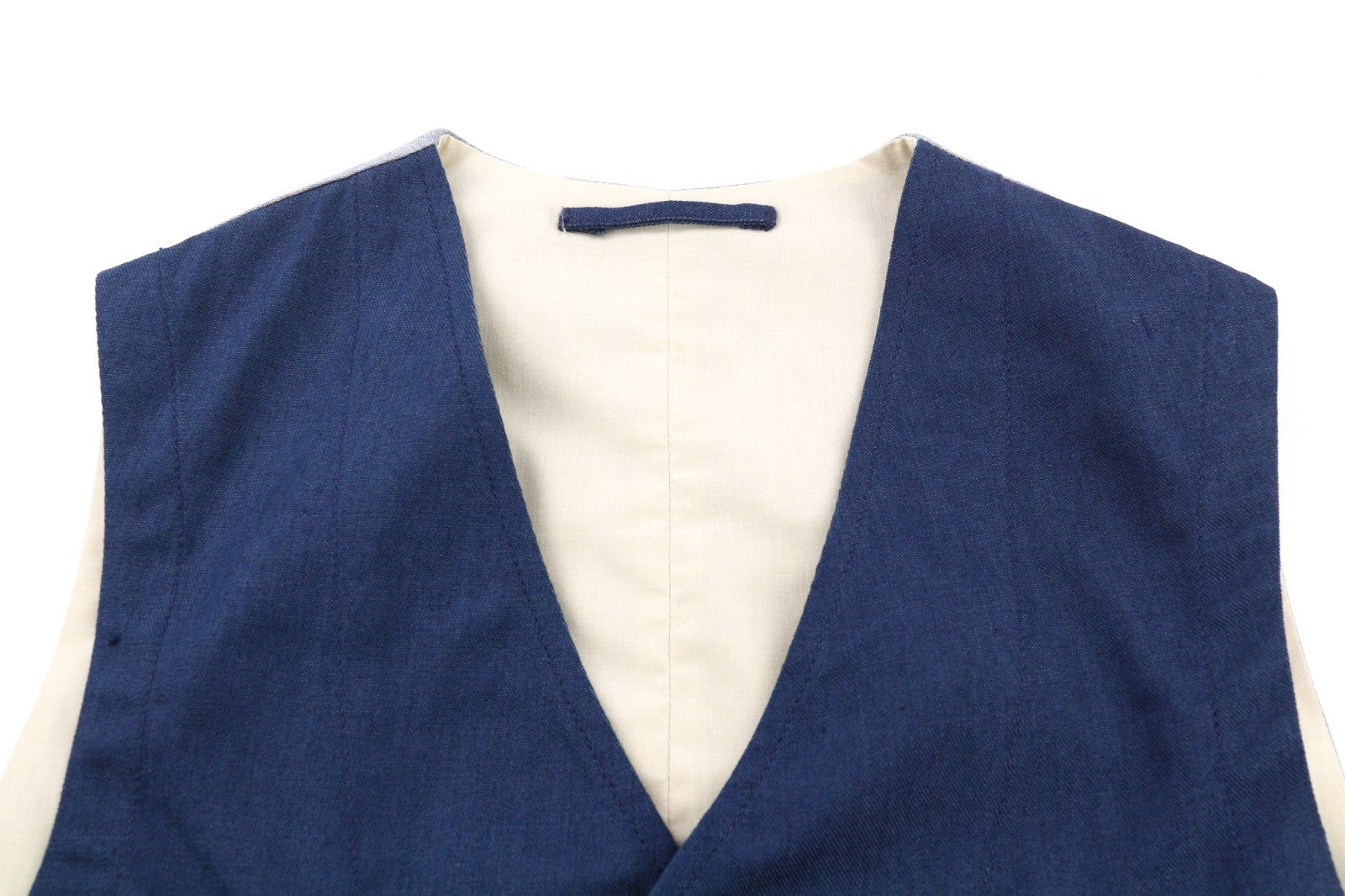 NUDIE JEANS Men's Vest S Blue Organic Cotton Button Patch Pockets Lined