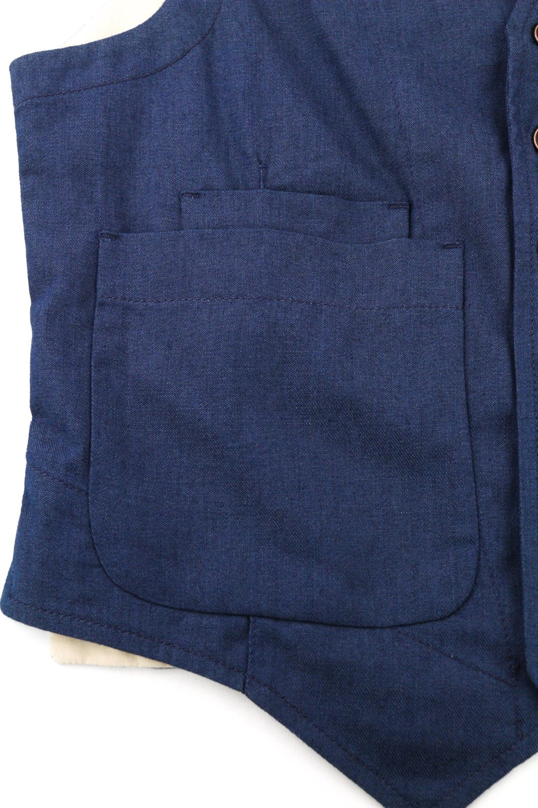 NUDIE JEANS Men's Vest S Blue Organic Cotton Button Patch Pockets Lined