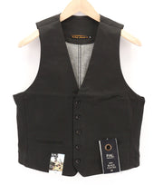 NUDIE JEANS Pal Men's Vest M Dry Black Coated Half Belt Button Unlined