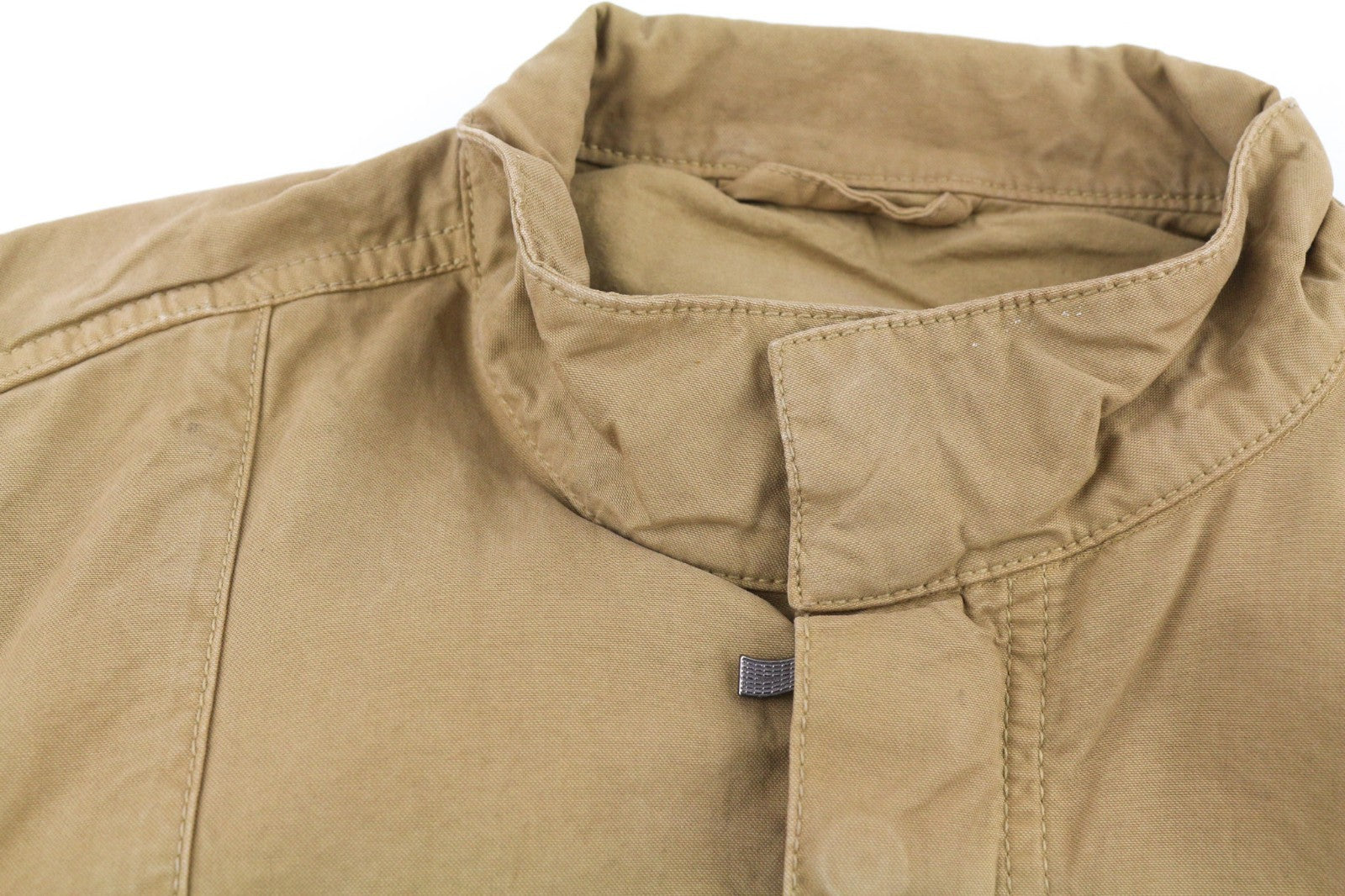 NUDIE JEANS Mick Men's Jacket S Brown Zip Patch Pockets Cuff Unlined