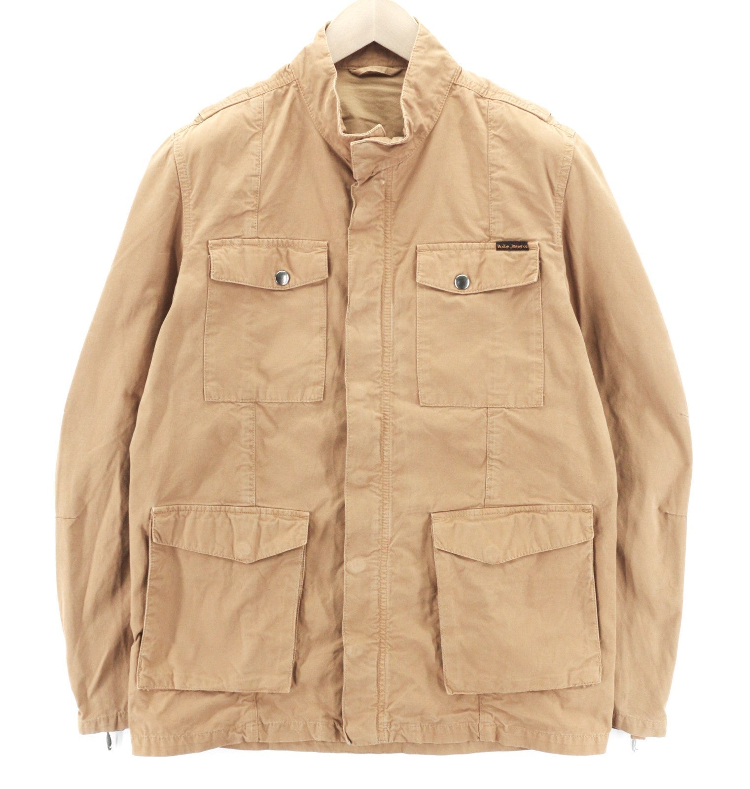 NUDIE JEANS Mick Men's Jacket M Brown Patch Pockets Unlined Zip Cuff