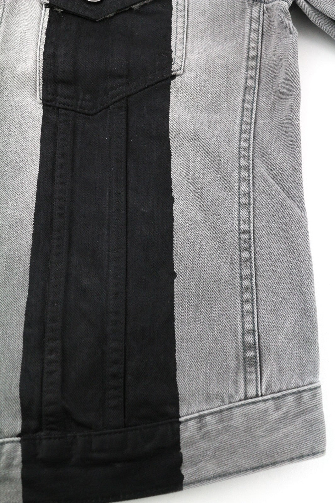 NUDIE JEANS Perry Men's Jacket L Black Organic Striped Denim Button Logo