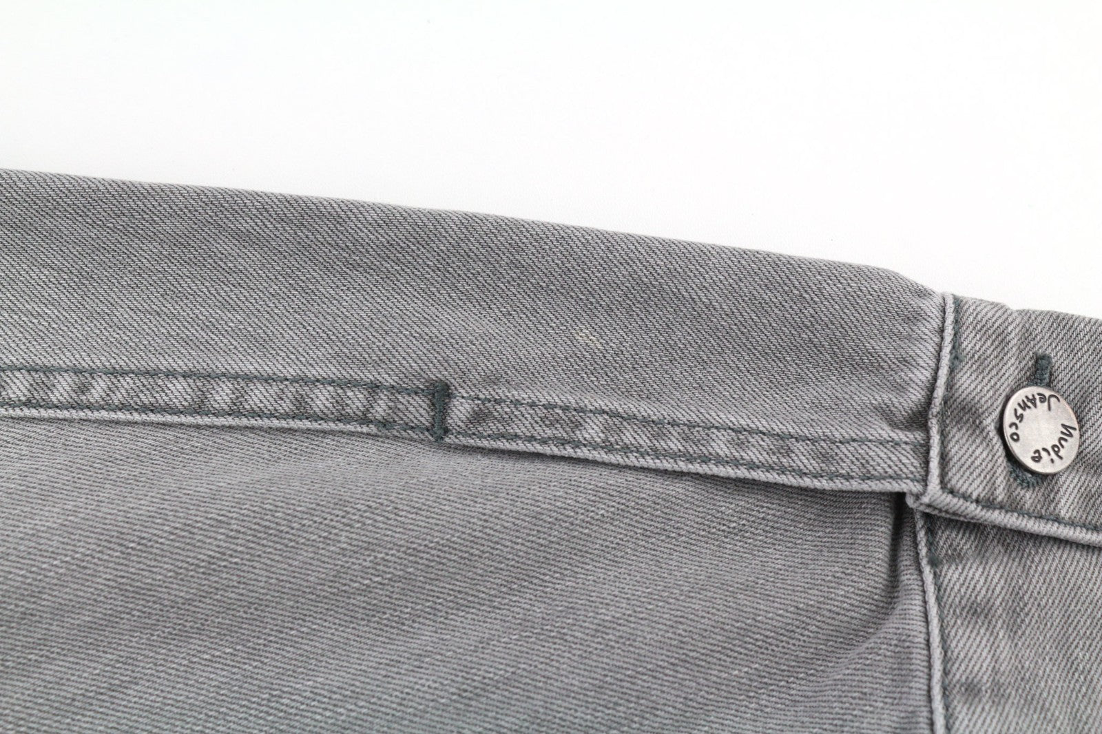 NUDIE JEANS Perry Men's Jacket L Black Organic Striped Denim Button Logo