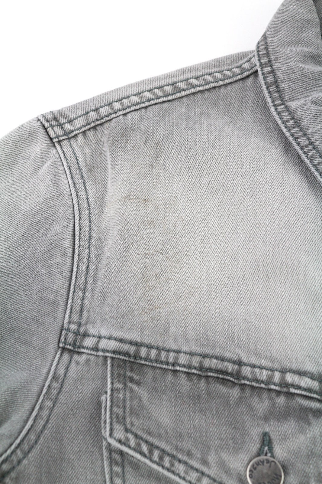 NUDIE JEANS Perry Men's Jacket L Black Organic Striped Denim Button Logo