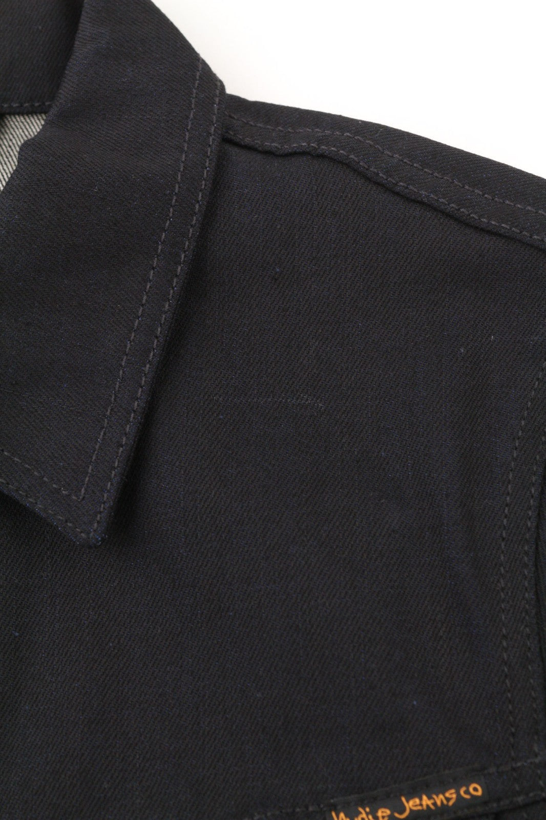 NUDIE JEANS Billy Men's Jacket S Dry Black Denim Organic Cotton Buttoned