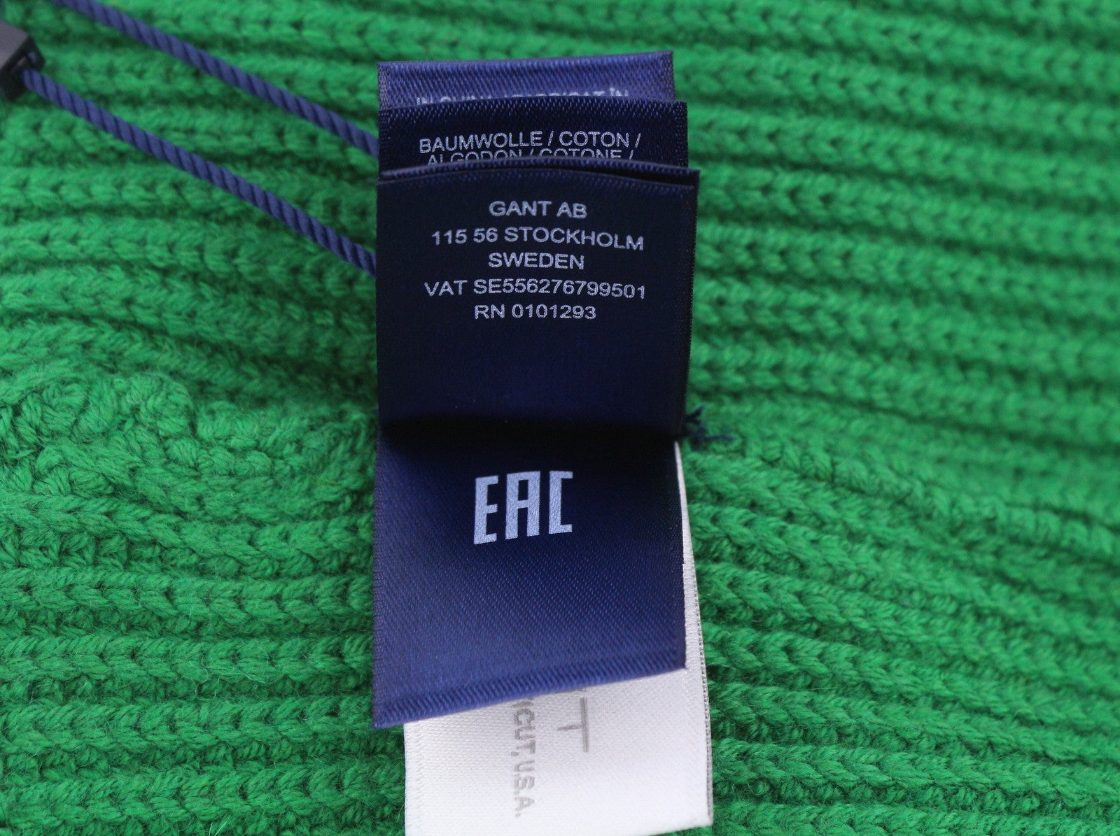 GANT Archive Shield Beanie Men Hat L/XL Lavish Green Wool Blend Tight-Knit Logo