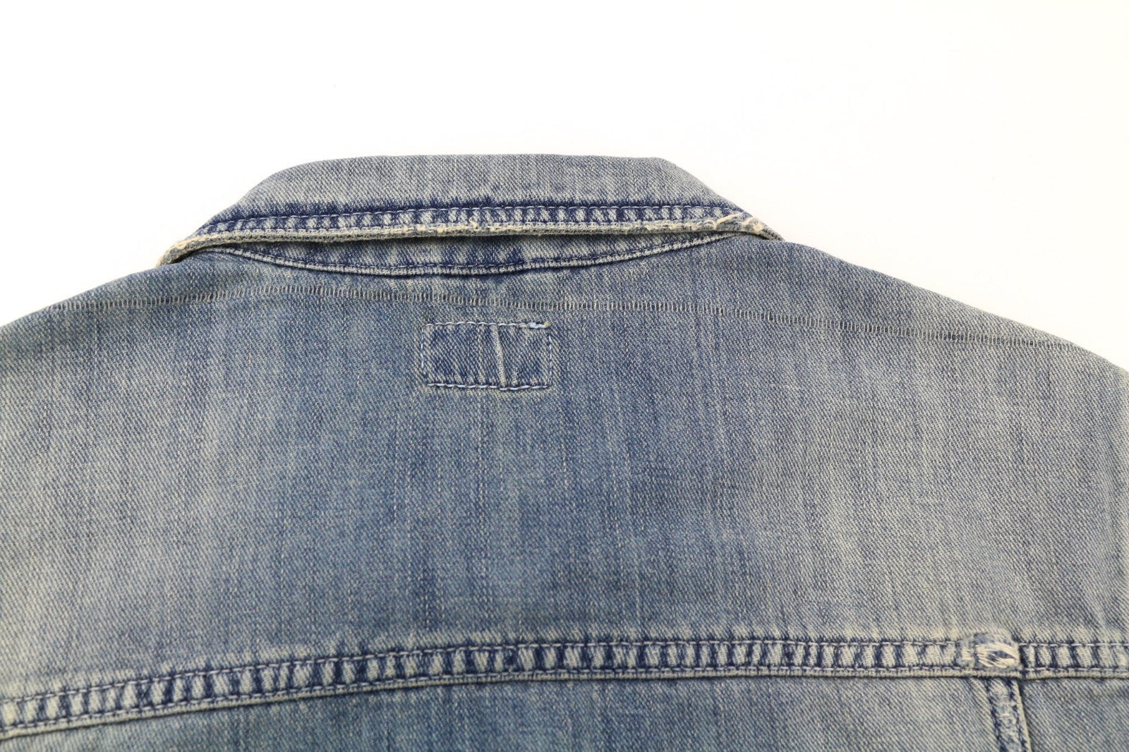 NUDIE JEANS Billy Men's Jacket S Light Denim Button Spread Neck Logo