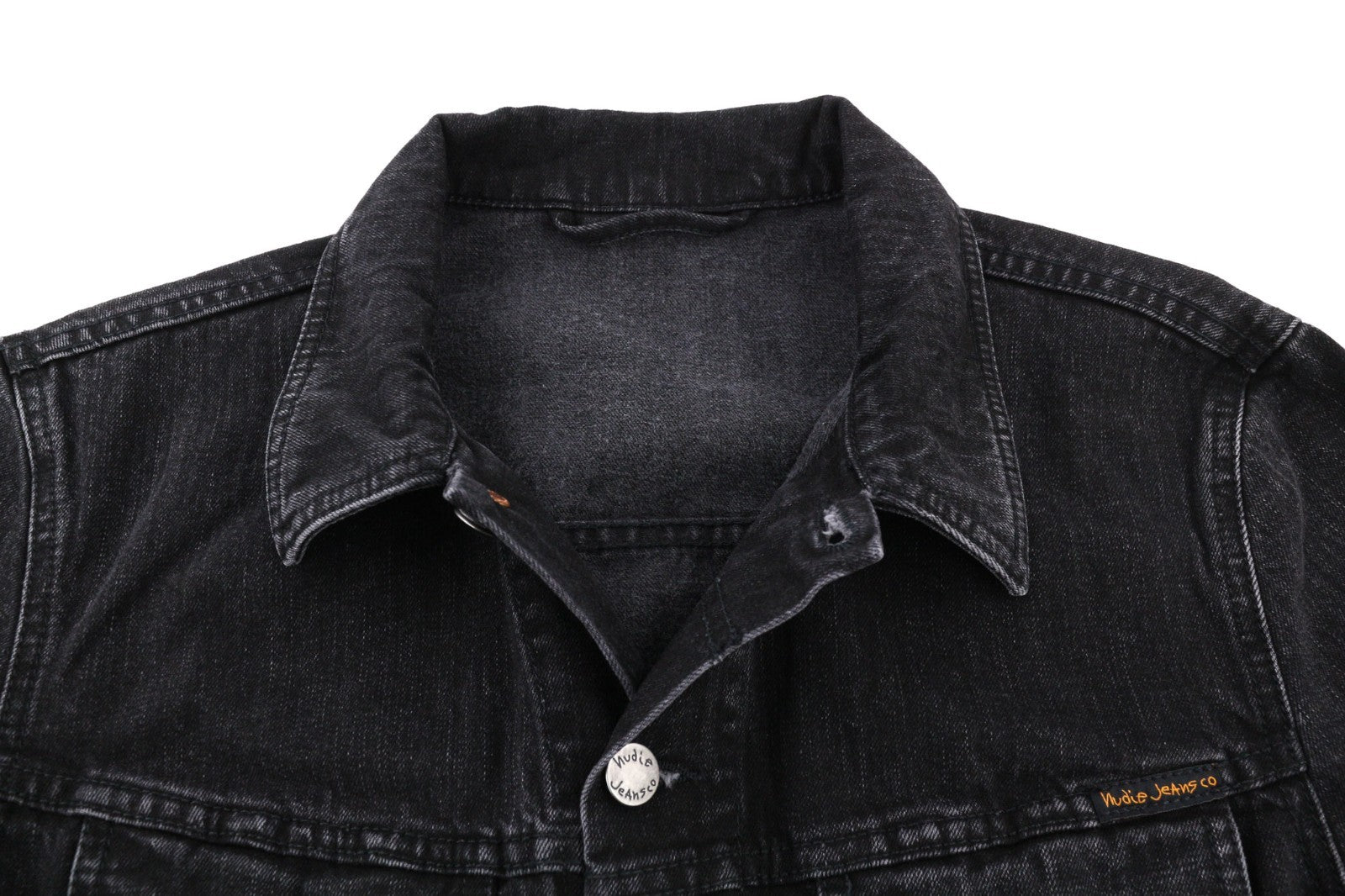 NUDIE JEANS Perry Organic Black Stone Men's Jacket M Denim Cotton Black