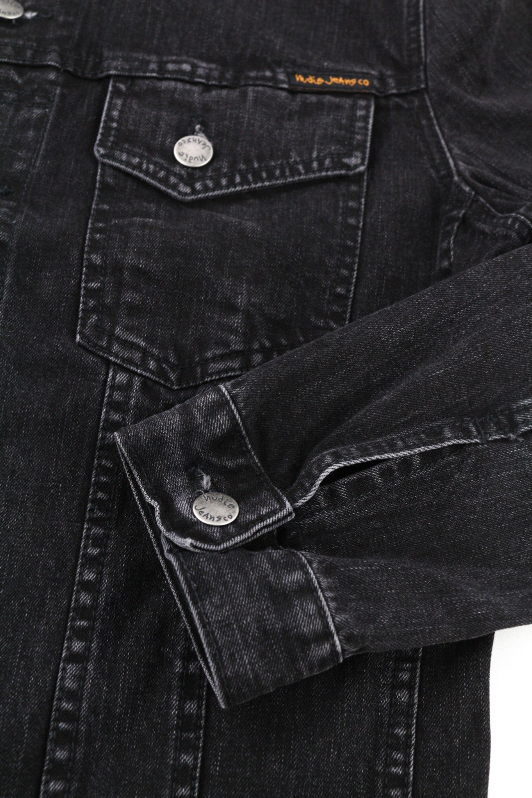 NUDIE JEANS Perry Organic Black Stone Men's Jacket M Denim Cotton Black