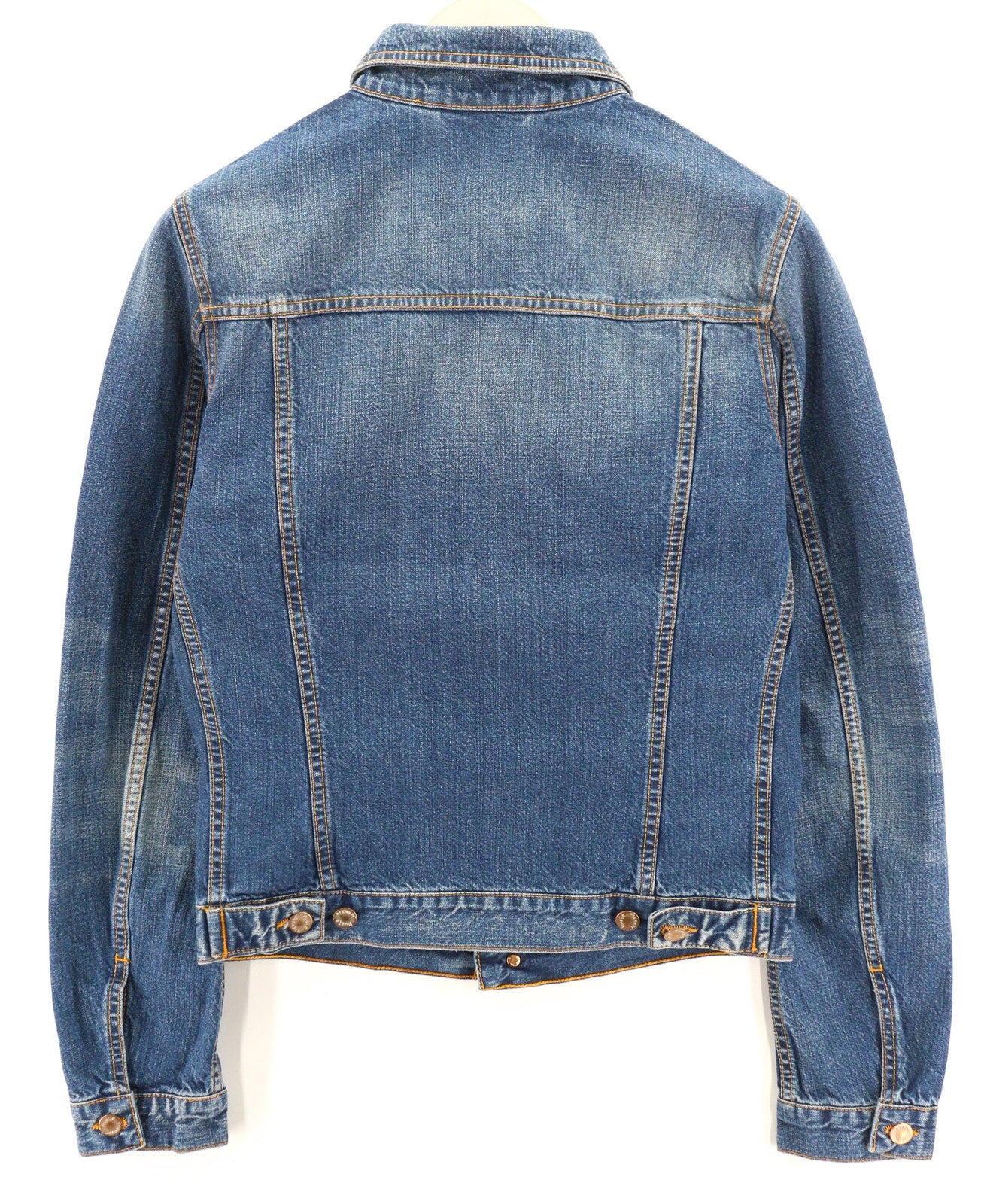 NUDIE JEANS Terry Recycle Worn In Men's Jacket S Blue Cotton Denim Wash