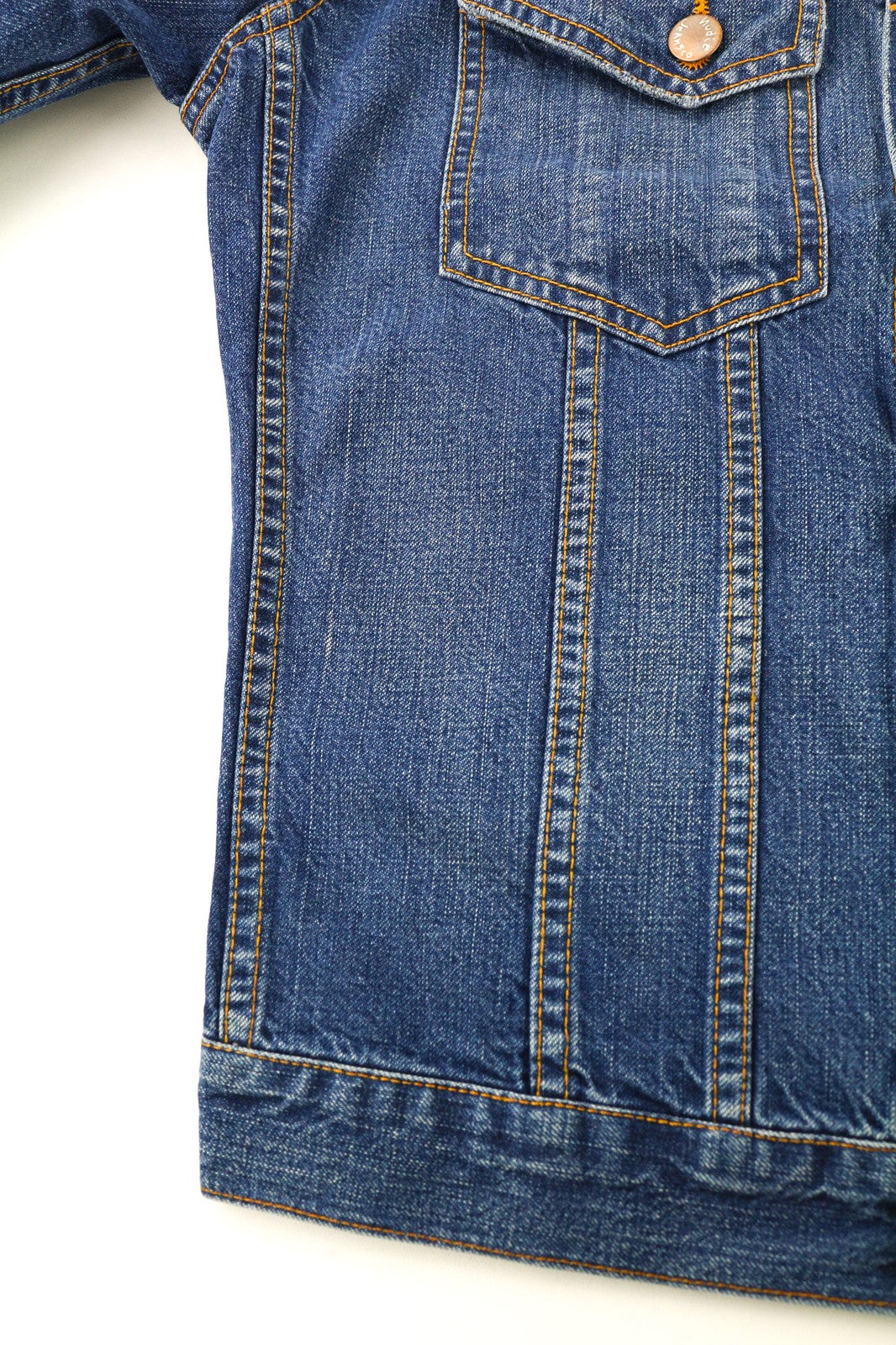 NUDIE JEANS Terry Recycle Worn In Men's Jacket S Blue Denim Unlined Wash