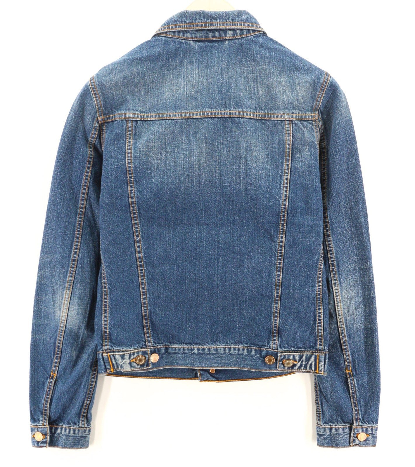 NUDIE JEANS Terry Recycle Worn In Men's Jacket S Blue Unlined Cotton Wash