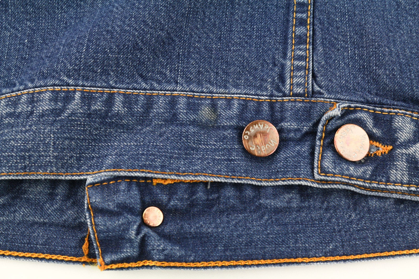 NUDIE JEANS Terry Recycle Worn In Men's Jacket S Blue Cotton Faded Denim