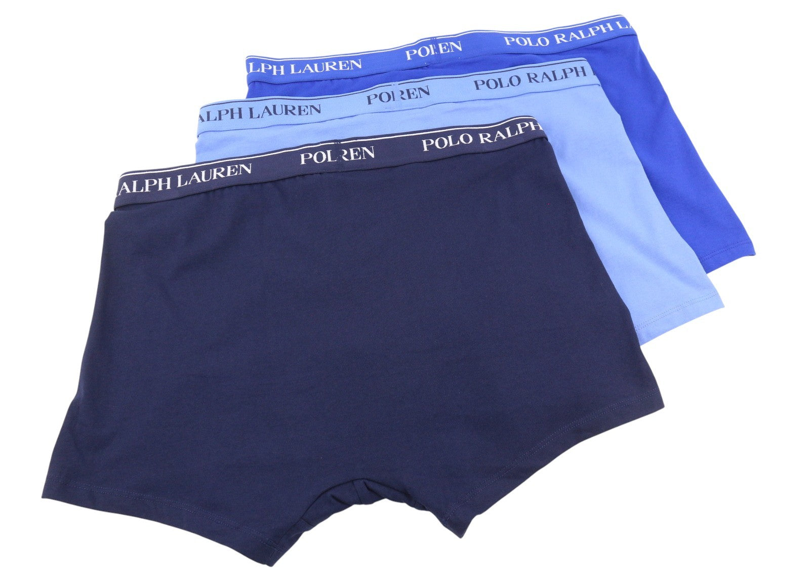 RALPH LAUREN Men Underwear 2XL Blue Stretch Cotton Tricot Boxer Brief 3-Pack