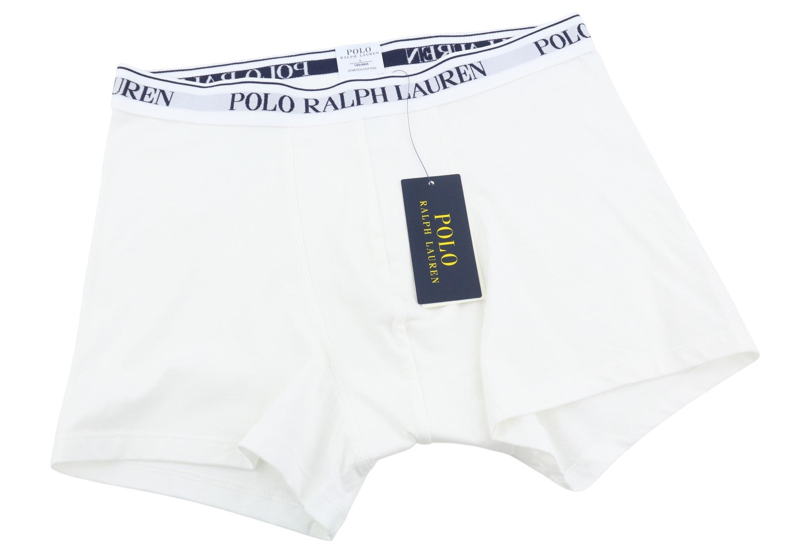 RALPH LAUREN Men Underwear L White Stretch Cotton Tricot Boxer Brief 3-Pack