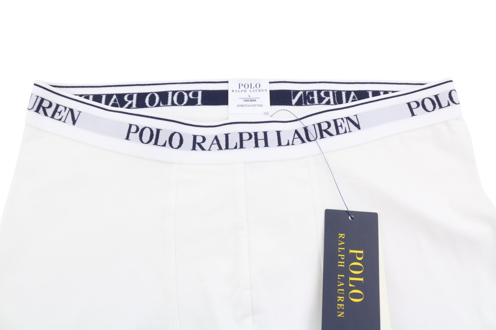 RALPH LAUREN Men Underwear L White Stretch Cotton Tricot Boxer Brief 3-Pack