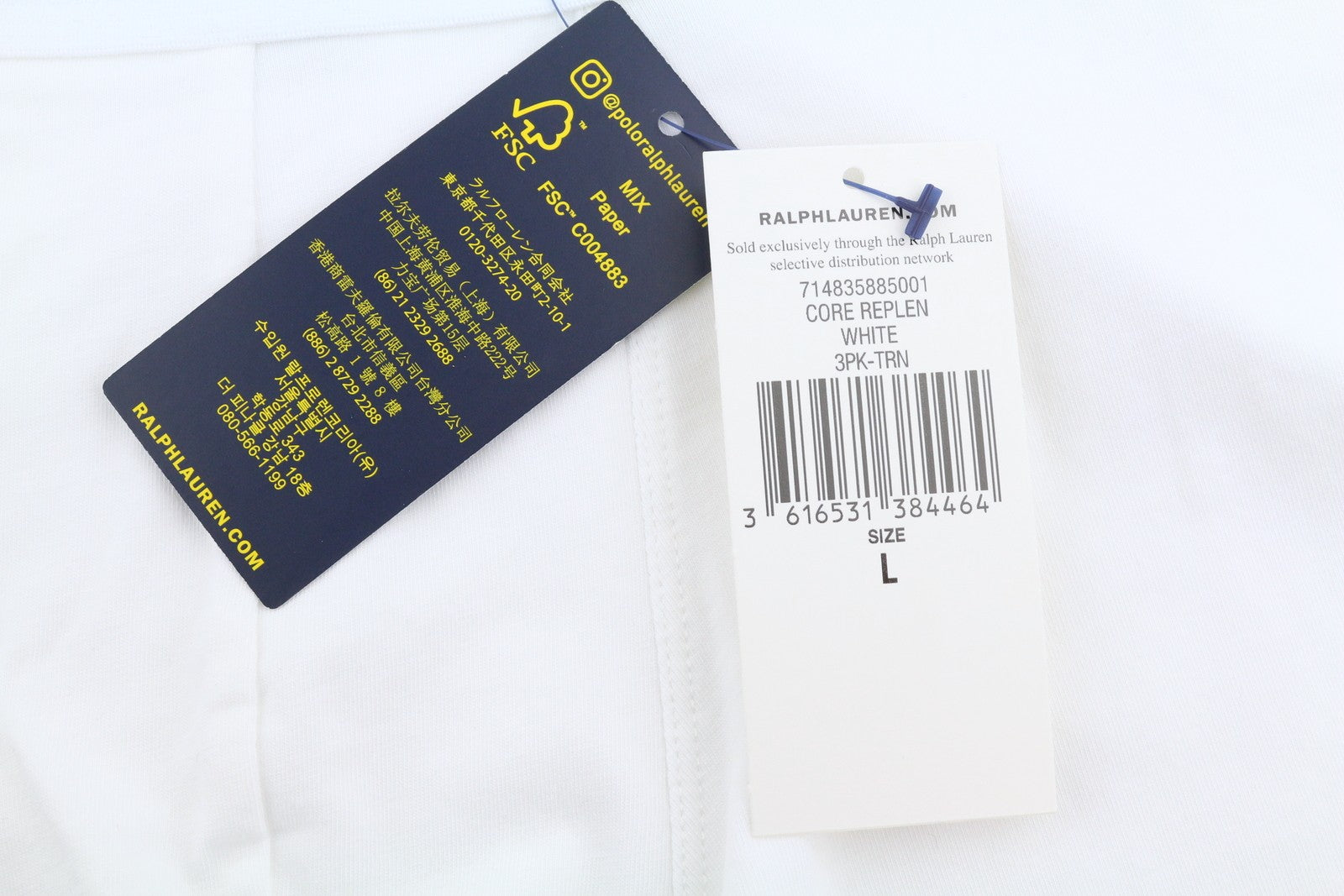 RALPH LAUREN Men Underwear L White Stretch Cotton Tricot Boxer Brief 3-Pack