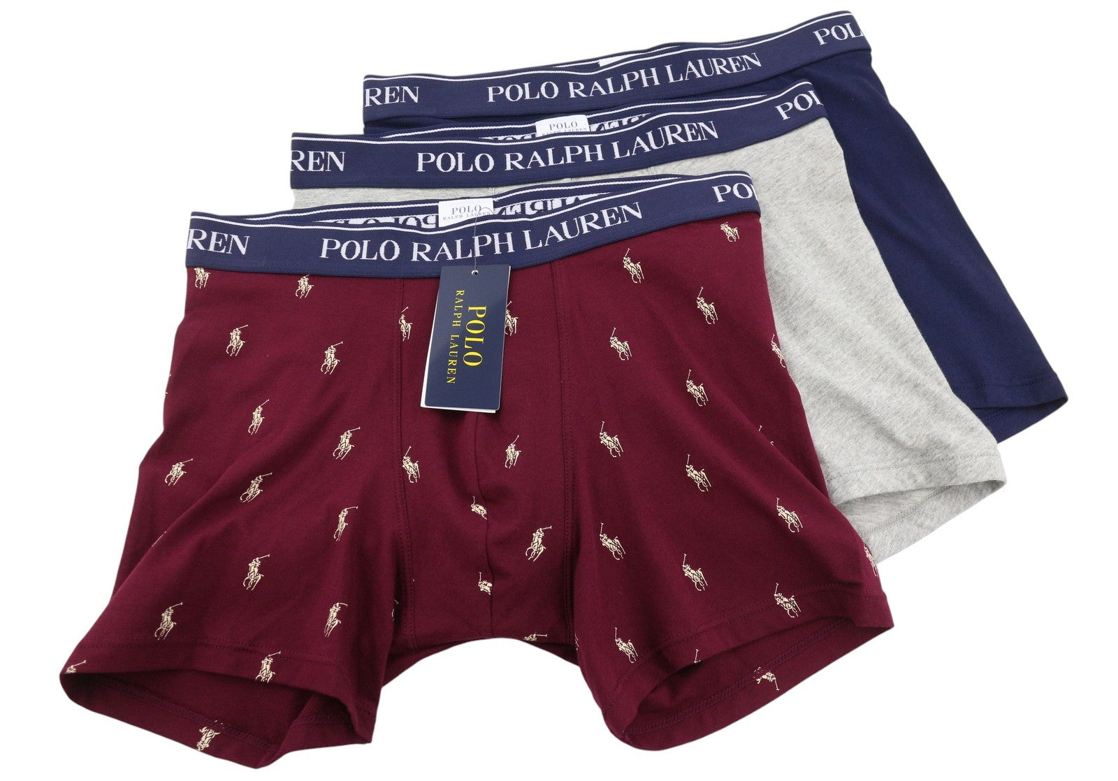 RALPH LAUREN Men Underwear M Multi Stretch Cotton Tricot Boxer Brief 3-Pack