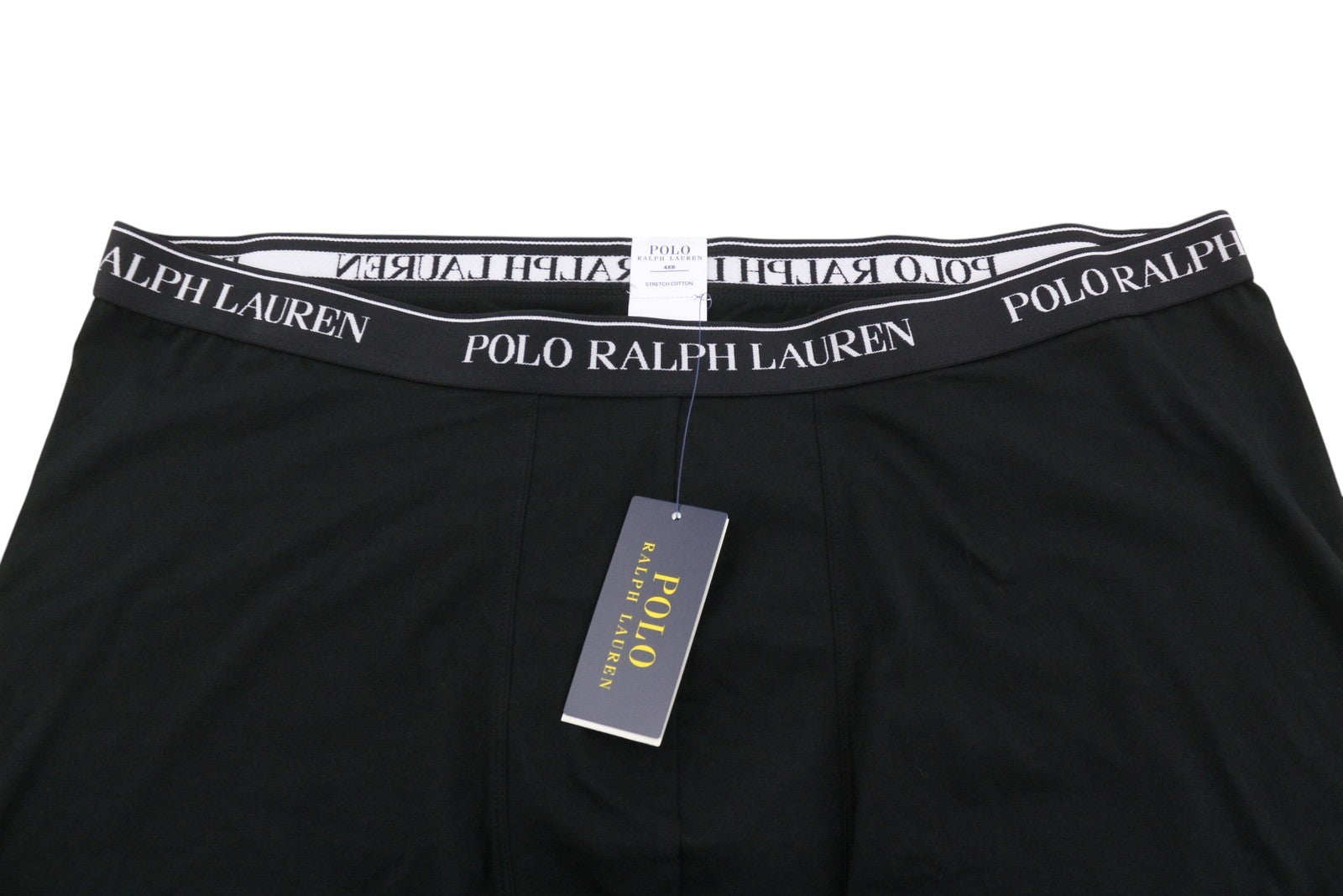 RALPH LAUREN Men Underwear 4XL Black Stretch Cotton Tricot Boxer Brief 3-Pack