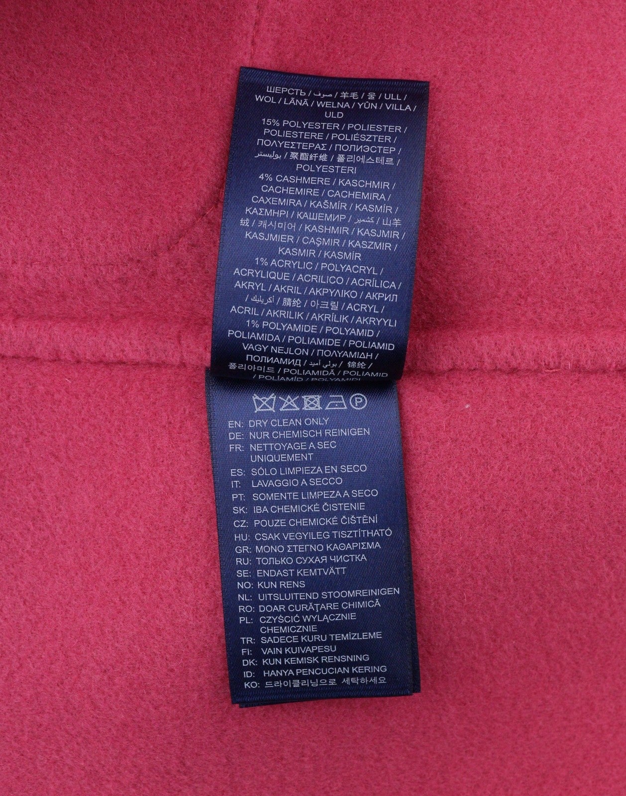 GANT rankomis siūtas „Varsity“ moteriškas paltas M, „Rapture Rose“ vilnos ir kašmyro mišinio audinys, RRP495 