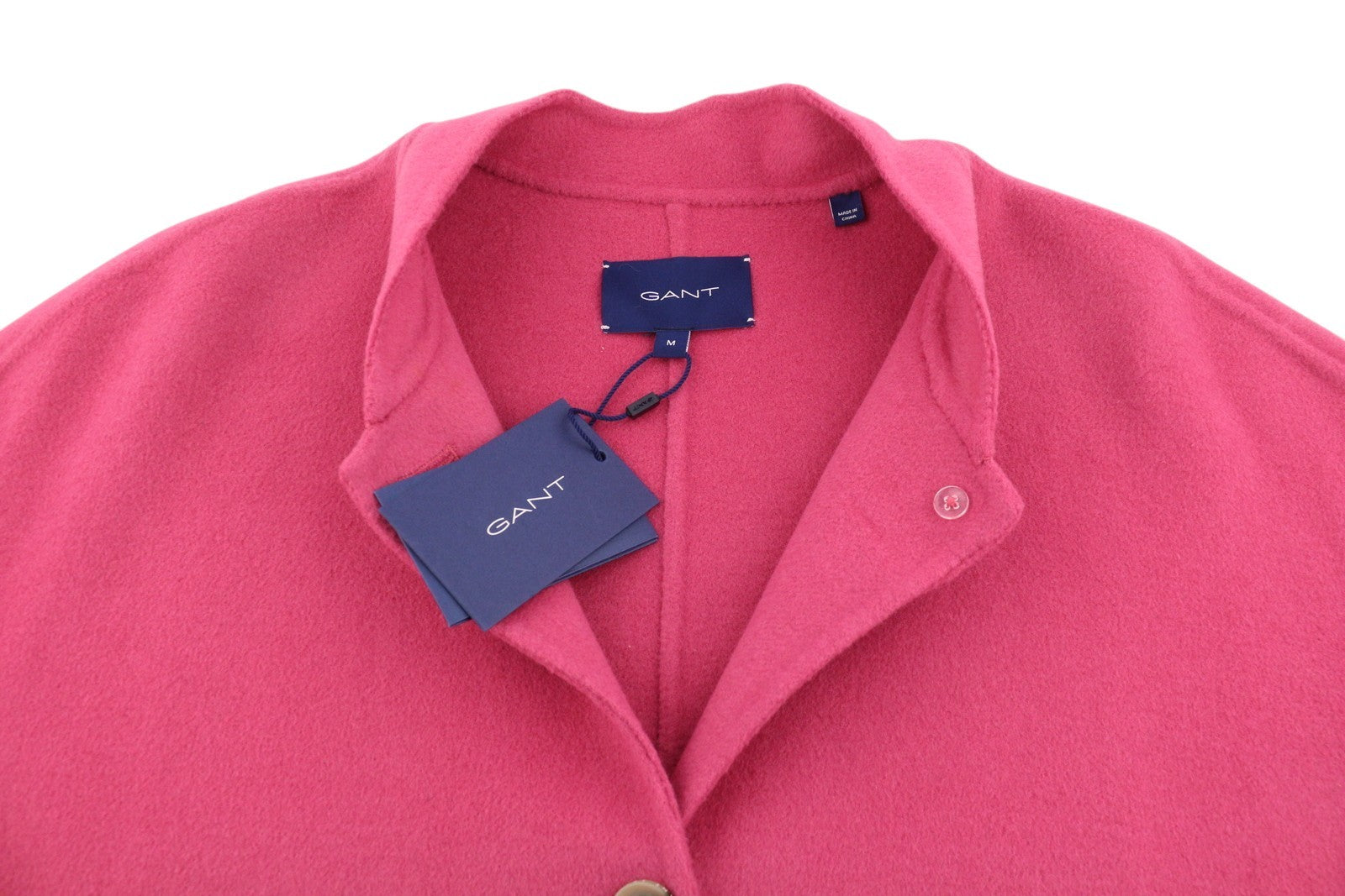 GANT rankomis siūtas „Varsity“ moteriškas paltas M, „Rapture Rose“ vilnos ir kašmyro mišinio audinys, RRP495 