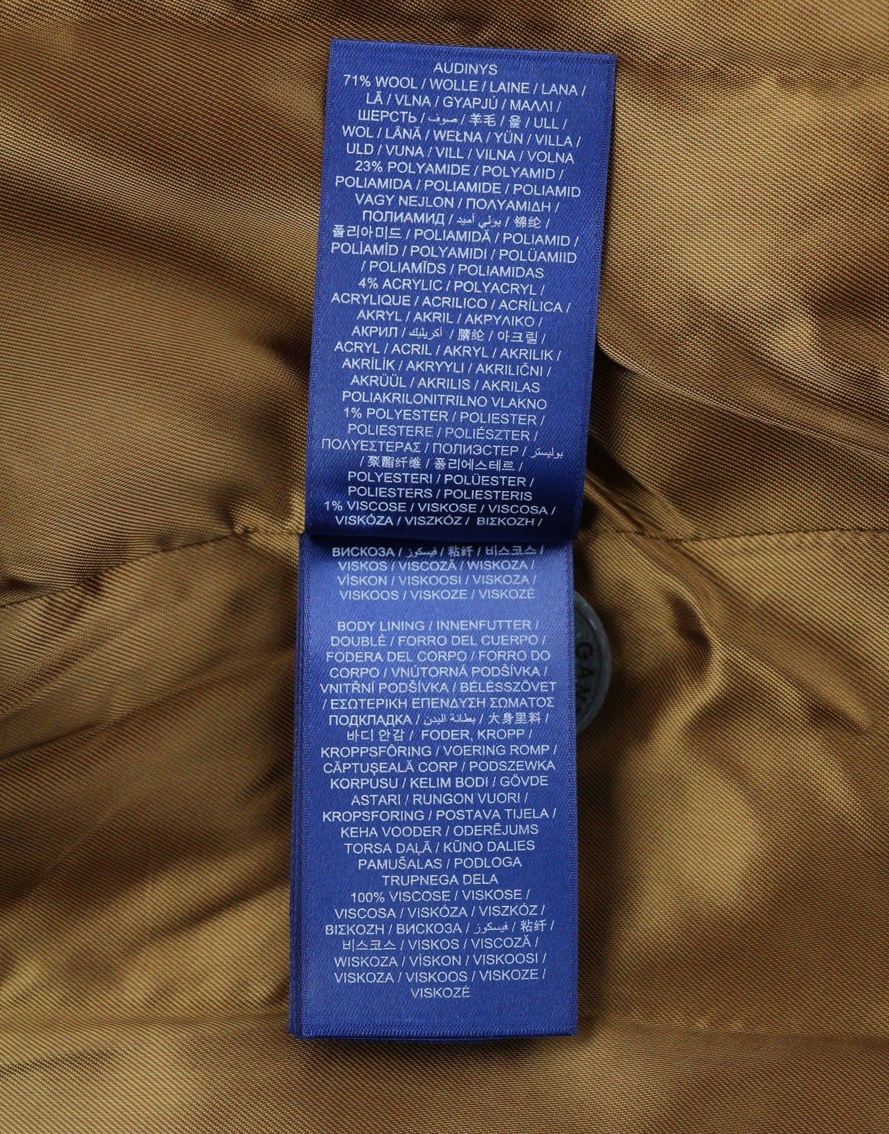 GANT Checked Overcoat Women Coat L Light Beige Melange Plaid Wool Blend RRP625