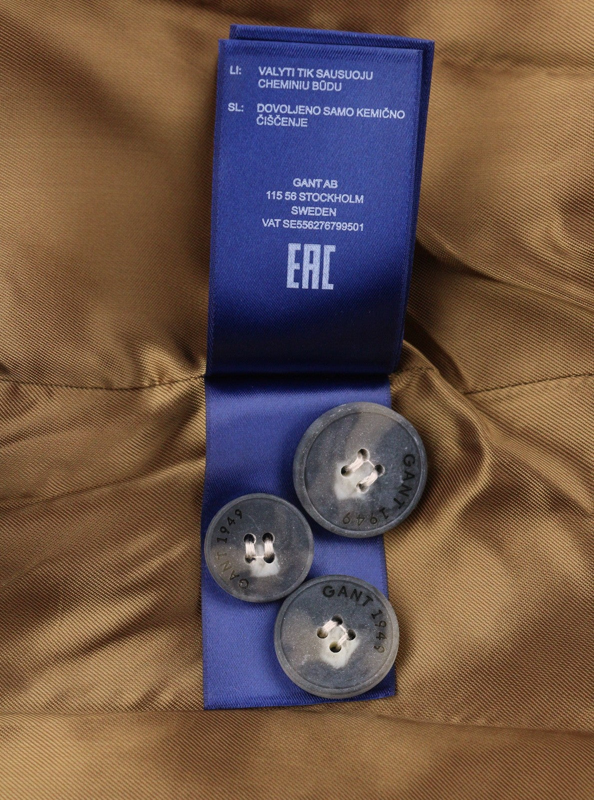 GANT Checked Overcoat Women Coat L Light Beige Melange Plaid Wool Blend RRP625