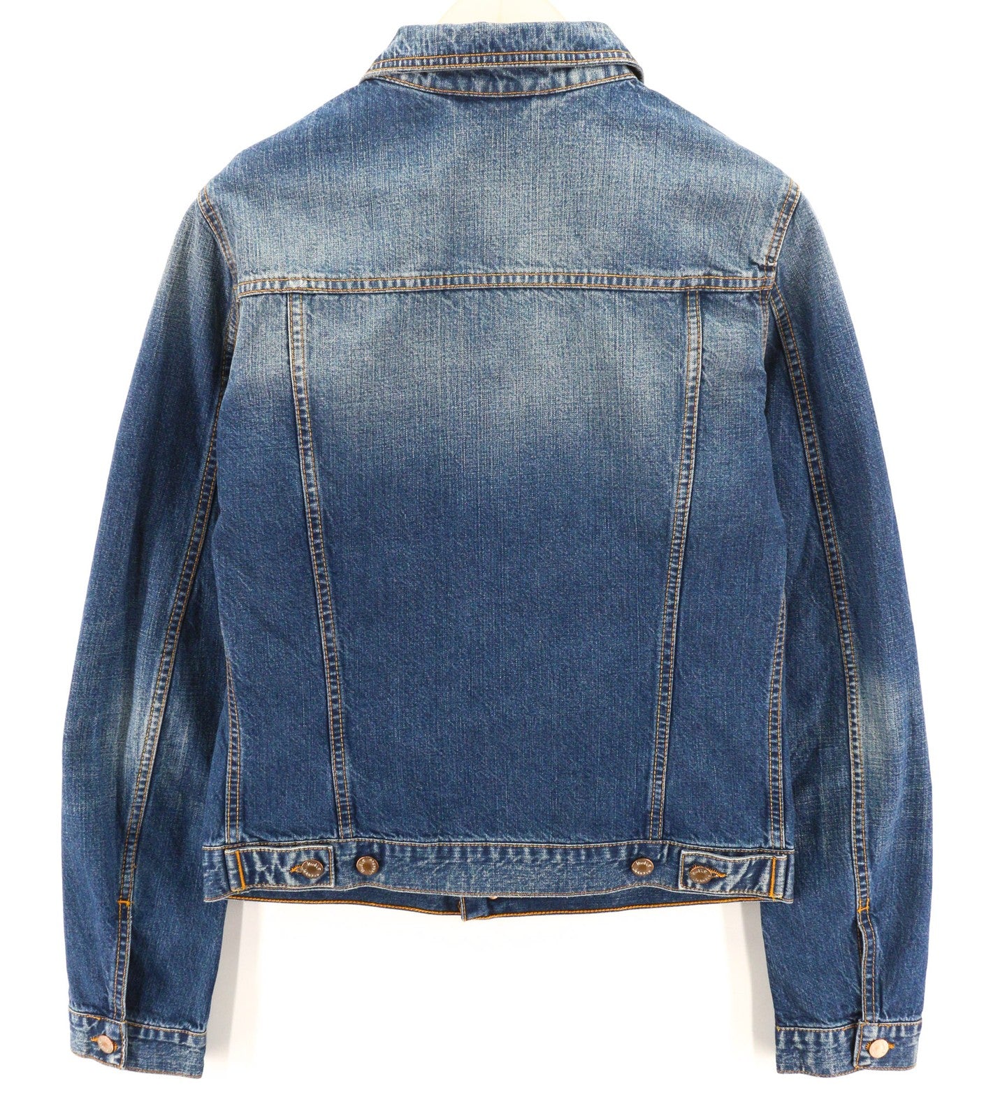 NUDIE JEANS Terry Recycle Worn In Men's Blue Cotton Denim Jacket M Long Sleeve