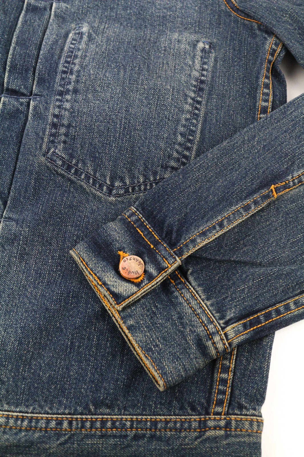 NUDIE JEANS Sonny Blue Friend vyriškas džinsinis švarkas M spalvos, skalbtos grynos medvilnės mėlyna spalva 