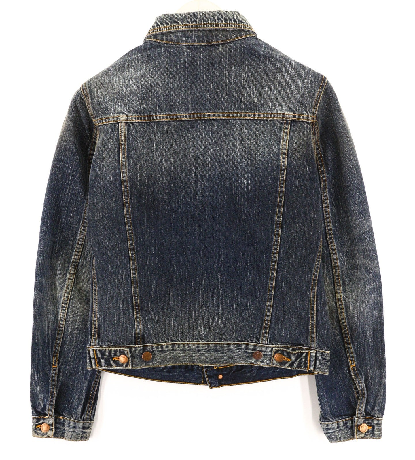 NUDIE JEANS Terry Org. Streaky Denim Men's Blue Wash Pure Cotton Jacket S