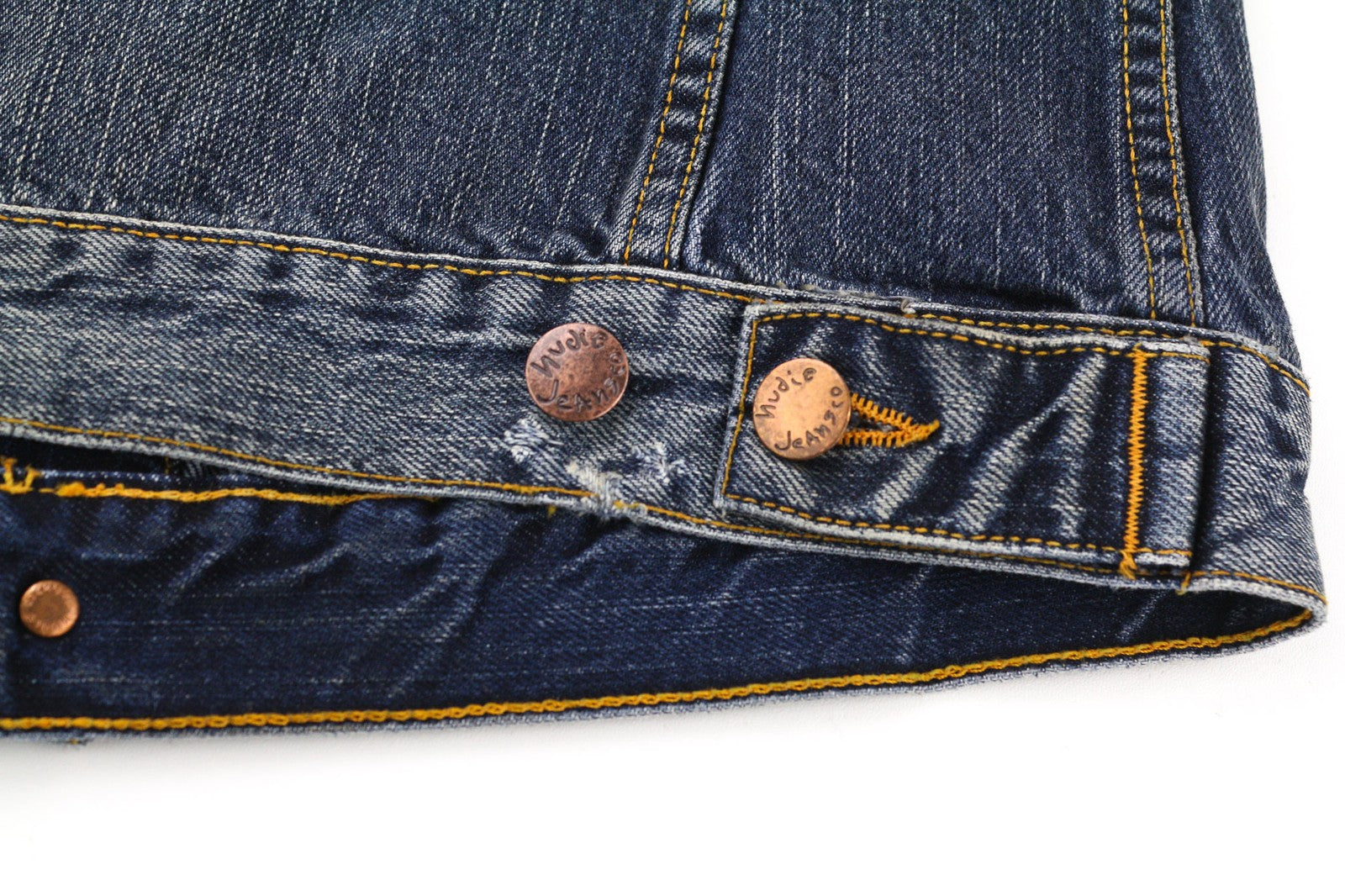 NUDIE JEANS Terry Org. Streaky Denim vyriška mėlyna skalbinių medvilninė striukė S