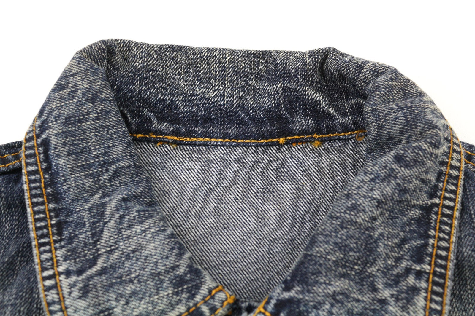 NUDIE JEANS Terry Org. Streaky Denim Men's XS Blue Cotton Unlined Jacket