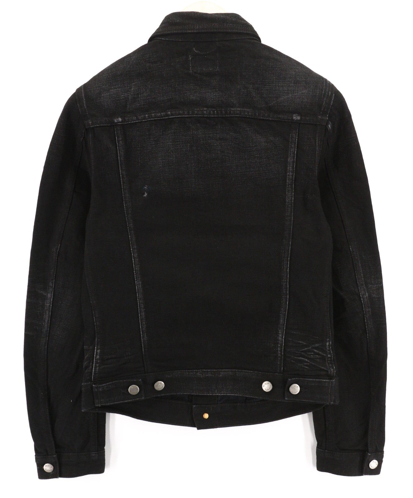 NUDIE JEANS Billy Rebel Black Men's XS Cotton Denim Unlined Jacket Casual