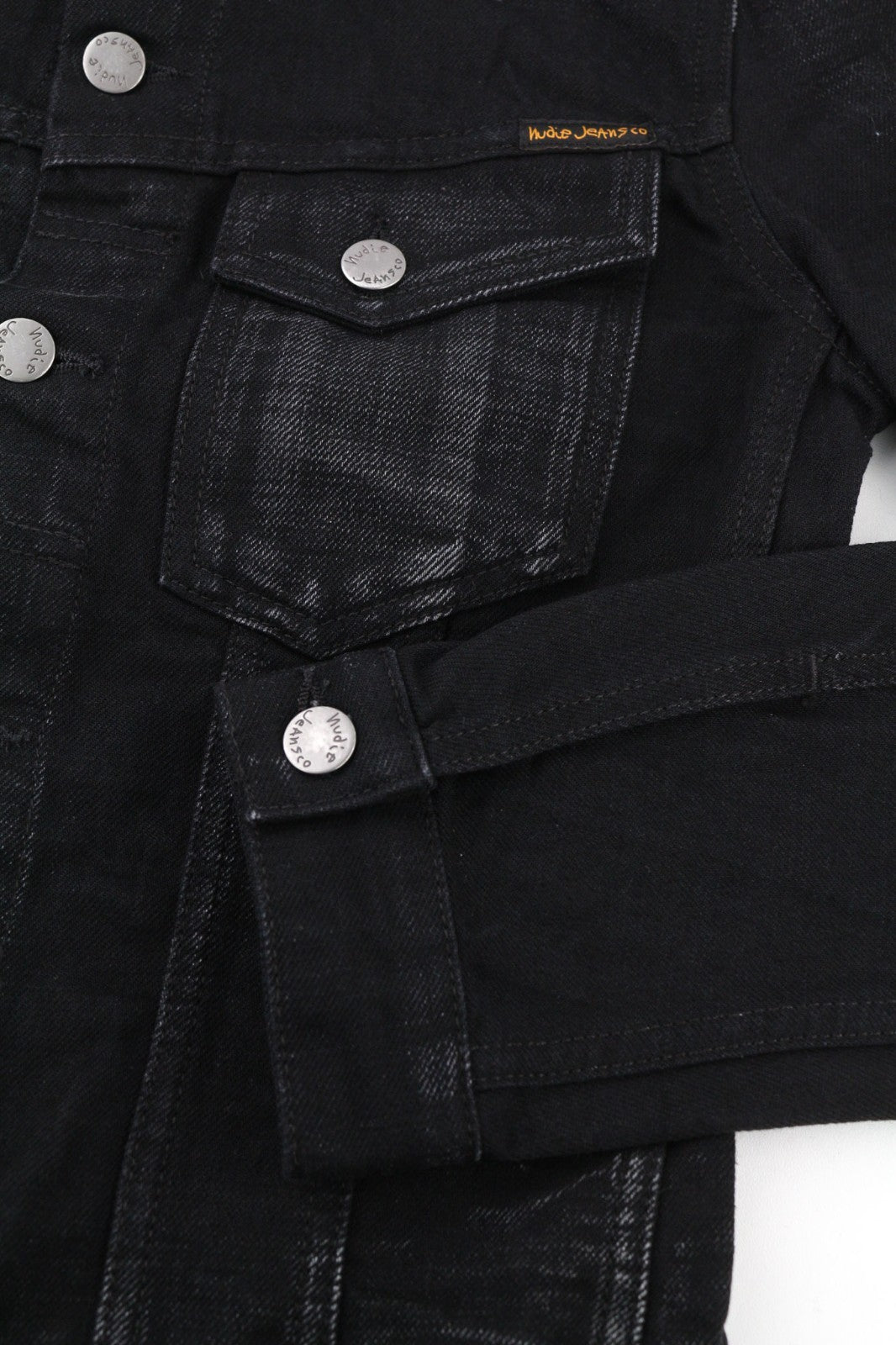 NUDIE JEANS Billy Rebel Black Men's XS Cotton Denim Unlined Jacket Casual