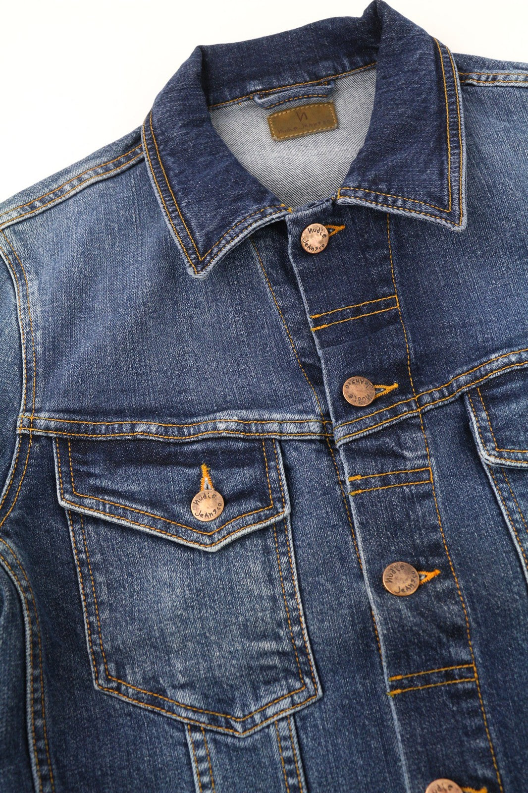 NUDIE JEANS Perry Org. Excellent Blue Men's S Denim Stretch Unlined Jacket